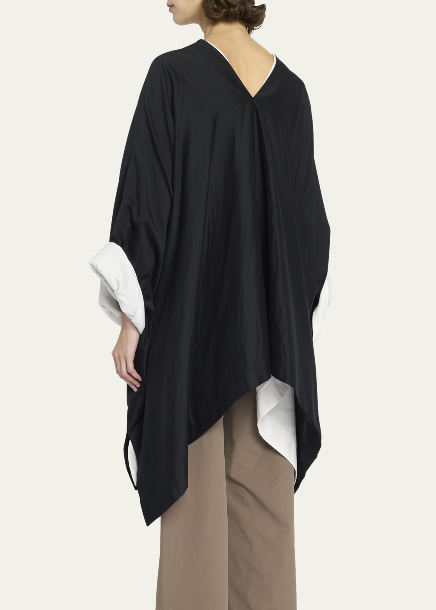 ポンチョ・ケープ THE ROW CEDAR COTTON AND SILK BLEND PONCHO THE ROW Cedar oversized cotton and silk-blend poplin poncho