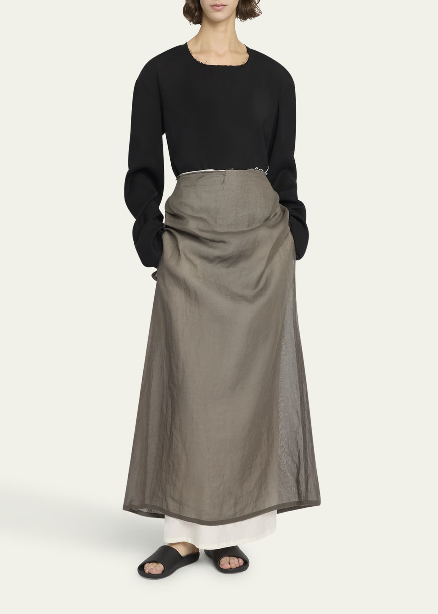 スカート FLARE UP Drape Layered Maxi Skirt 5BMM040 FLARE UP Drape Layered Maxi Skirt 5BMM040