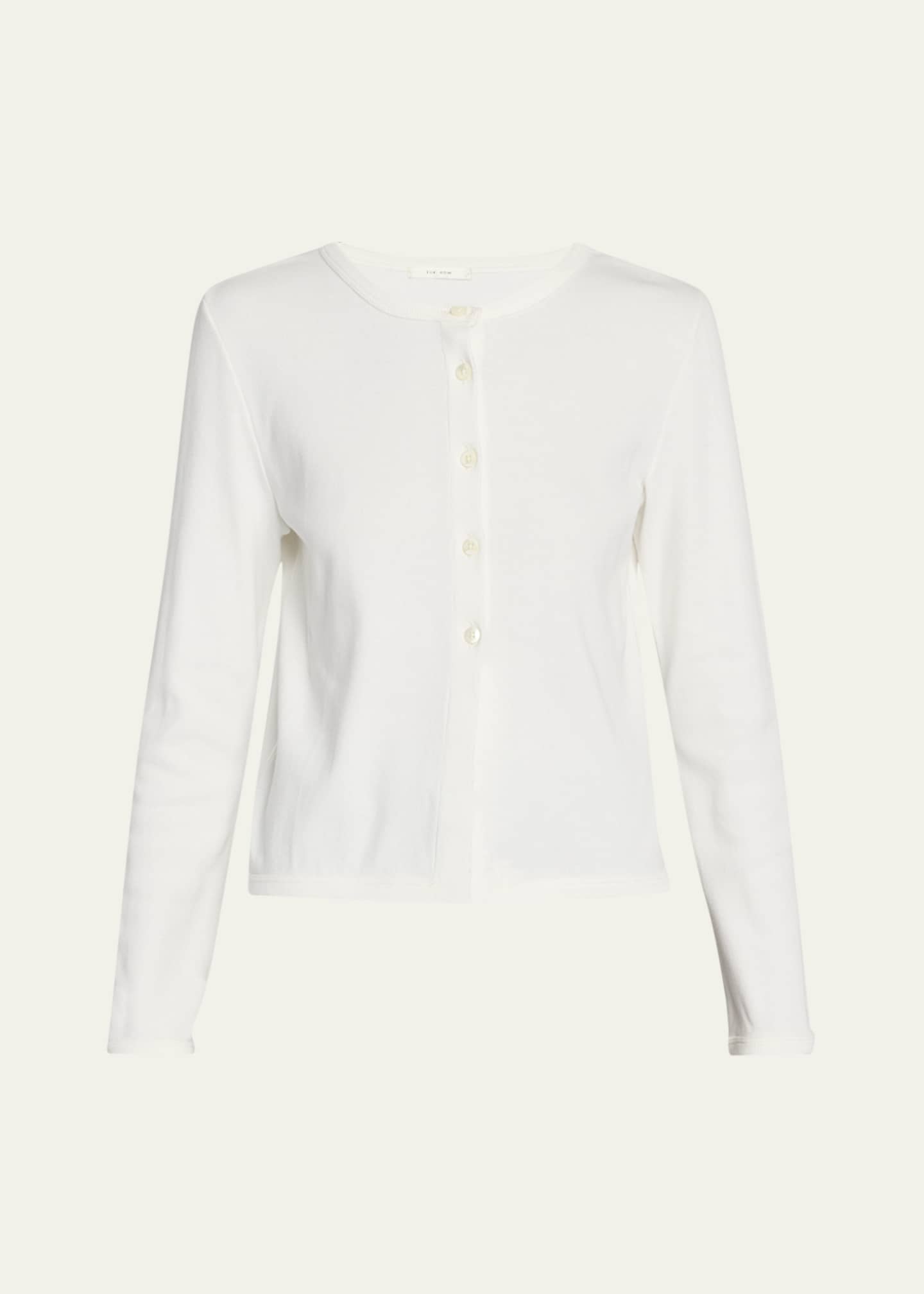 THE ROW Gretas Cotton Crewneck Cardigan Image 1 of 5