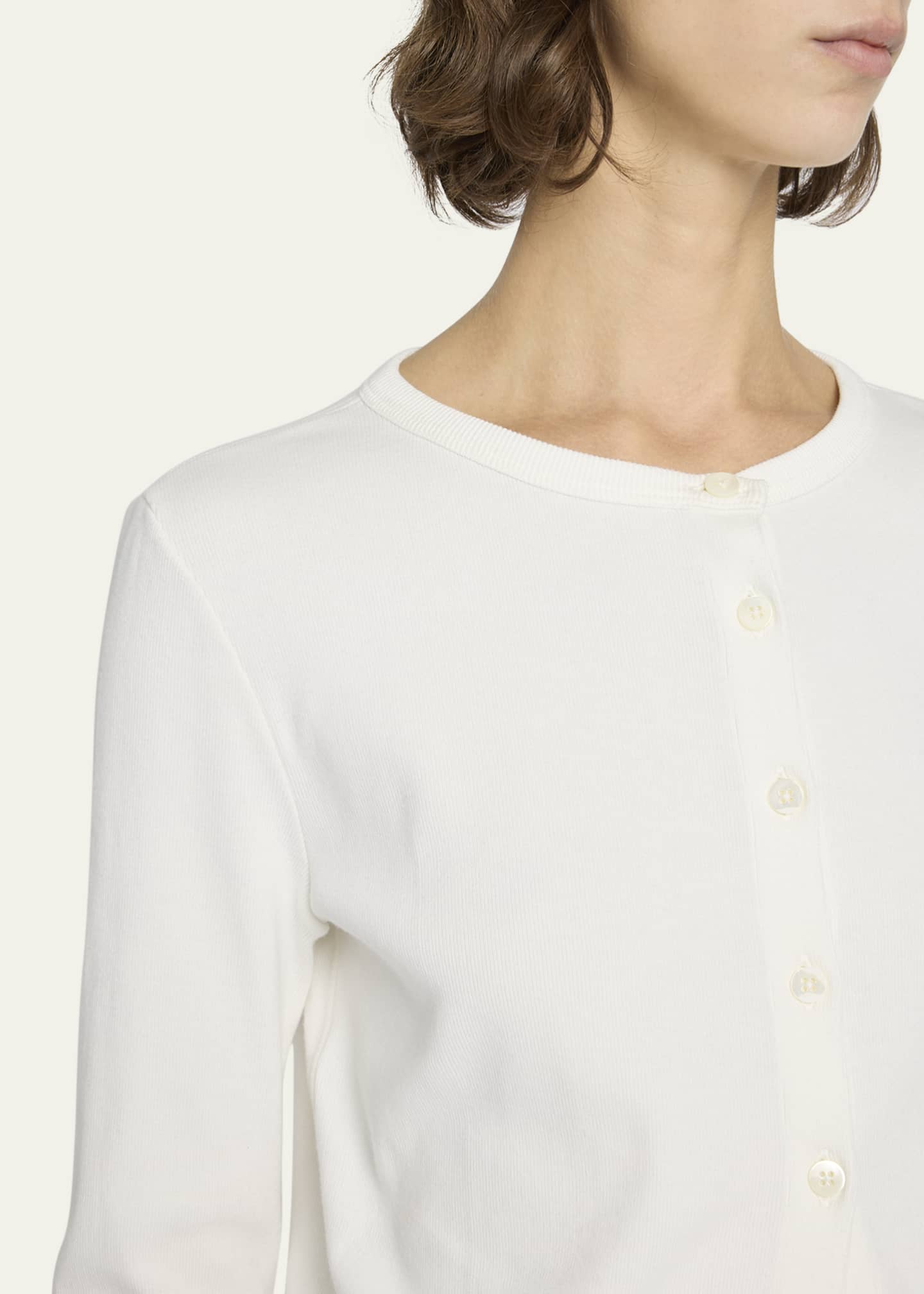 THE ROW Gretas Cotton Crewneck Cardigan Image 5 of 5