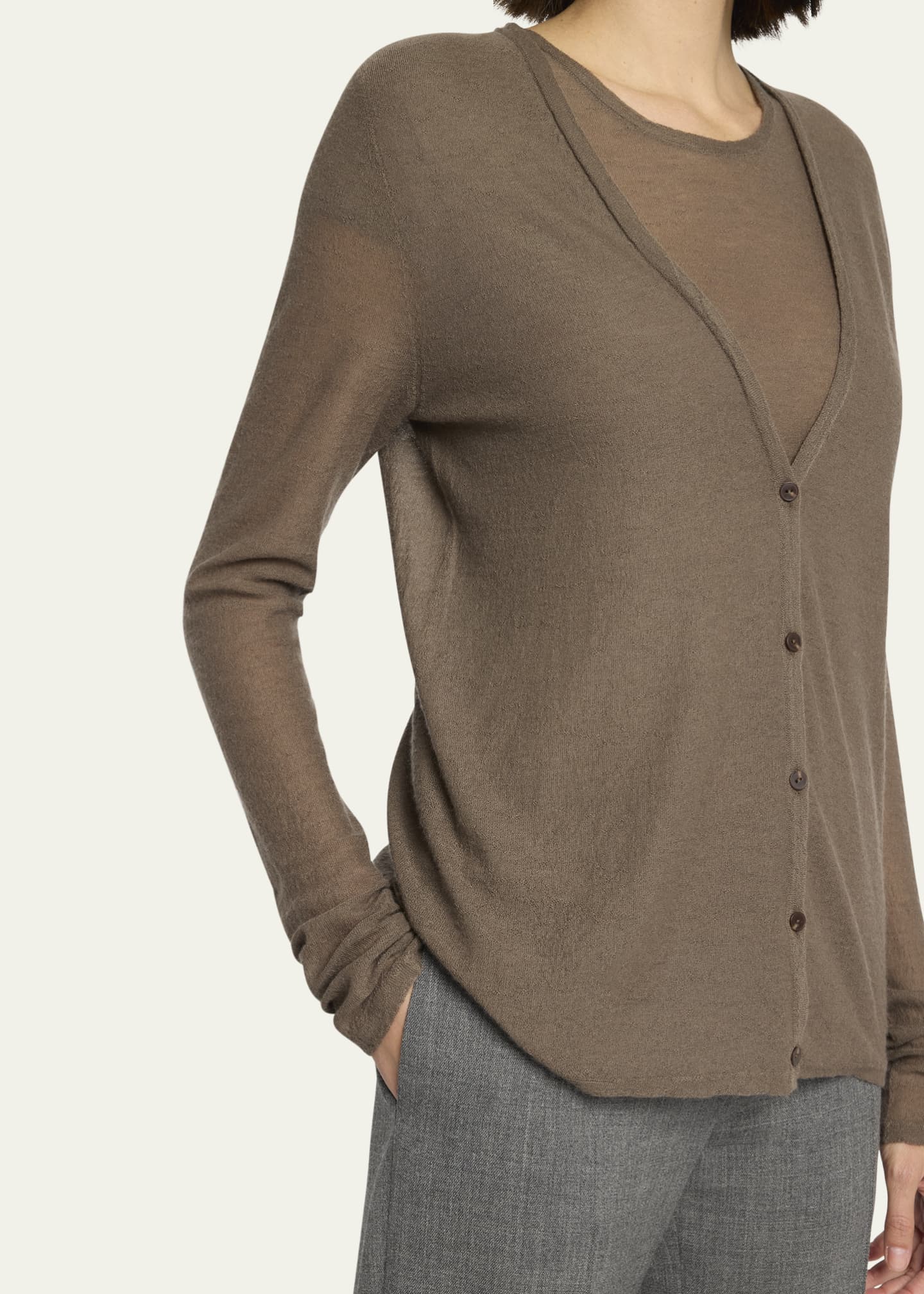 THE ROW Kasem V-Neck Fine Cashmere Cardigan - Bergdorf Goodman