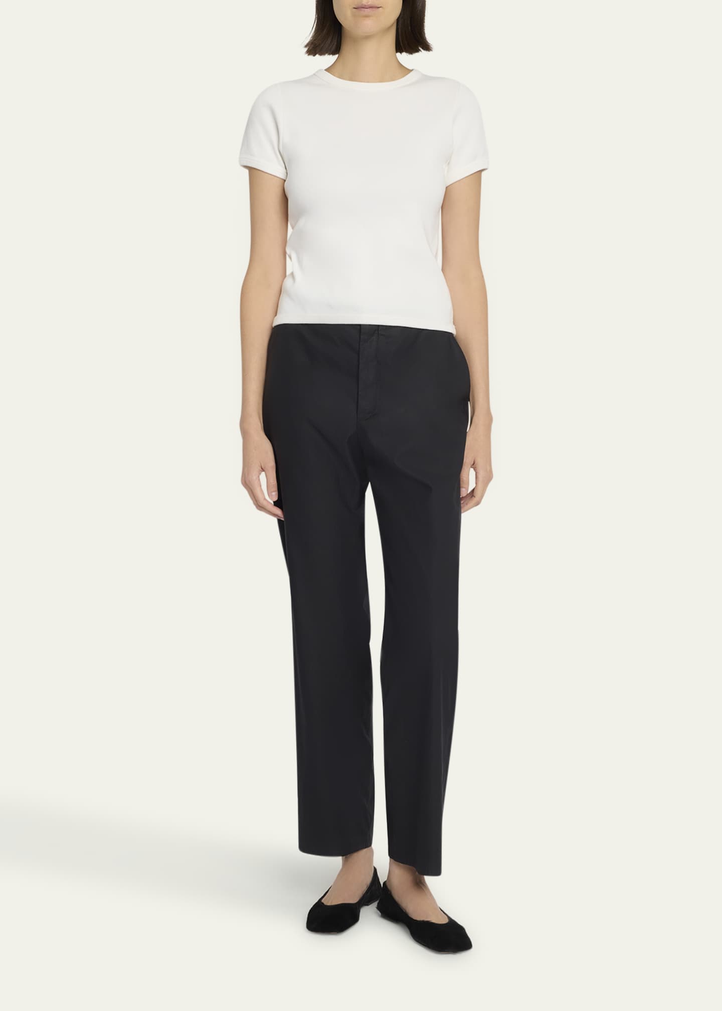 THE ROW Torya Short-Sleeve Slim T-Shirt Image 2 of 5