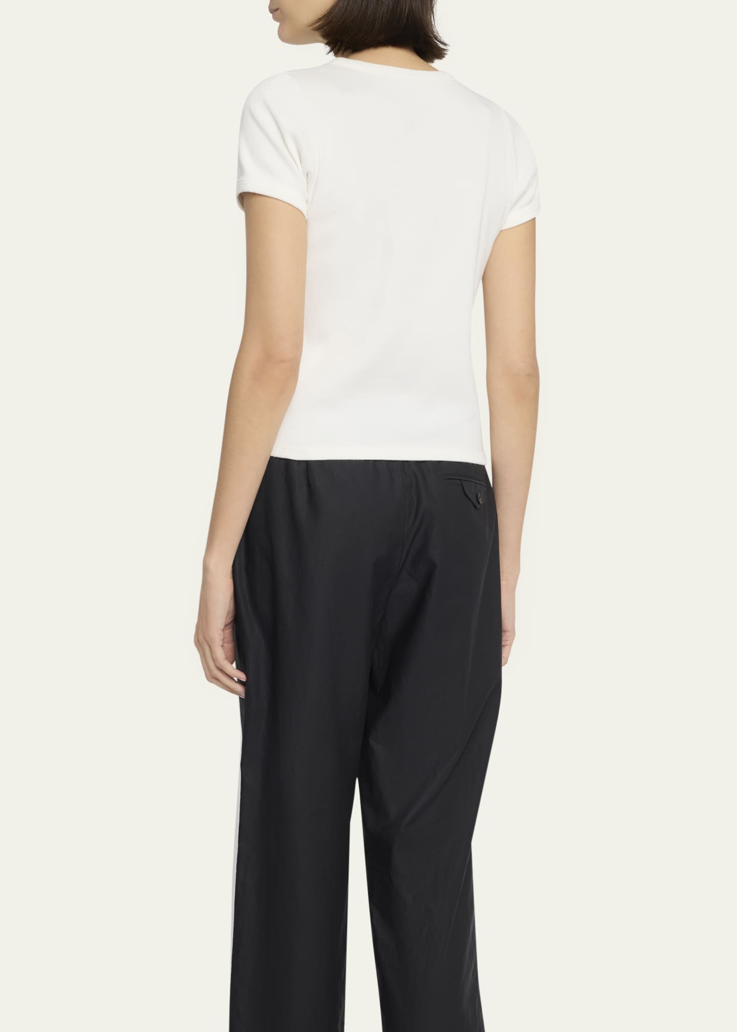 THE ROW Torya Short-Sleeve Slim T-Shirt Image 3 of 5