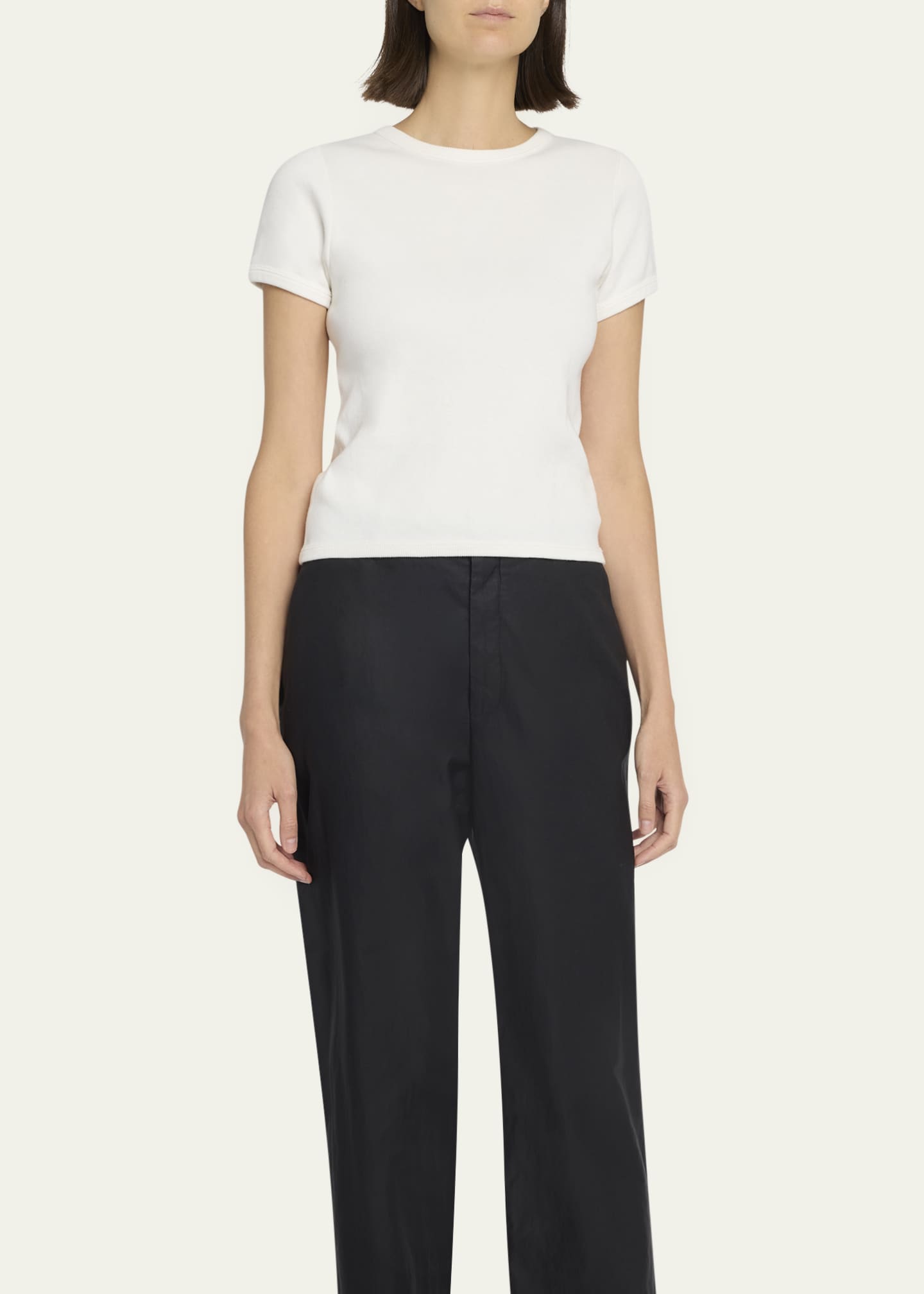 THE ROW Torya Short-Sleeve Slim T-Shirt Image 4 of 5