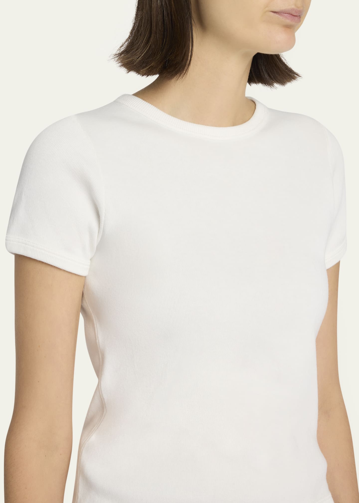 THE ROW Torya Short-Sleeve Slim T-Shirt Image 5 of 5