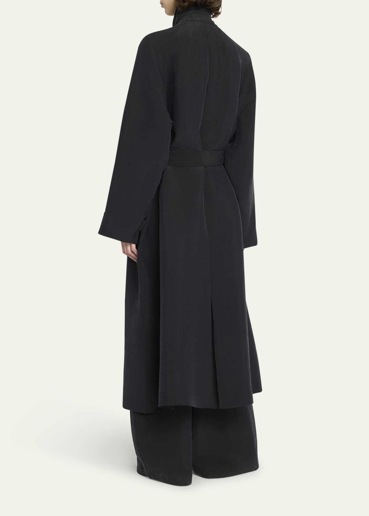 コート [The Row] Ryo Coat in Silk Ryo Coat Black in Silk – The Row