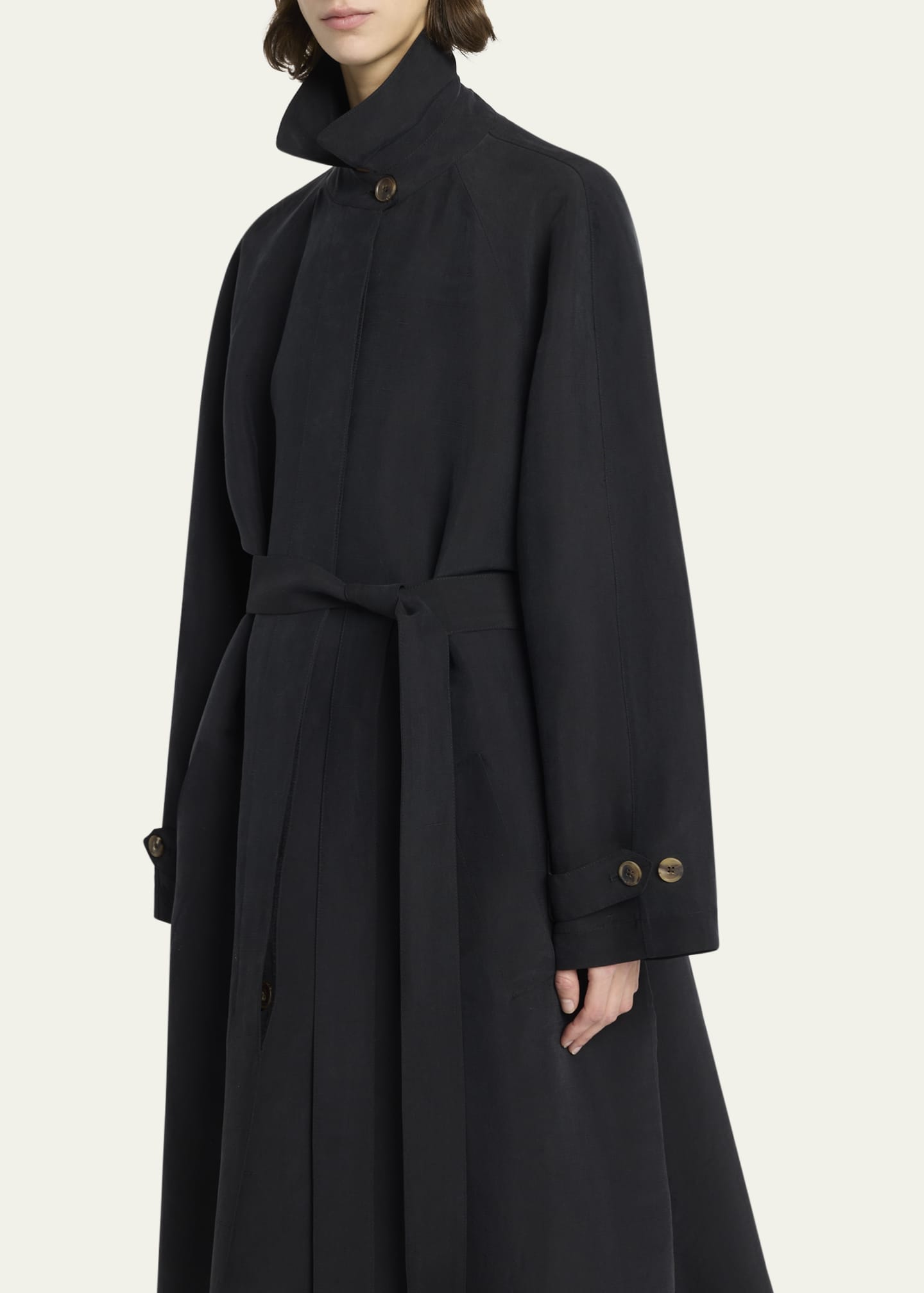 Ryo Beled Long Silk Trench Coat