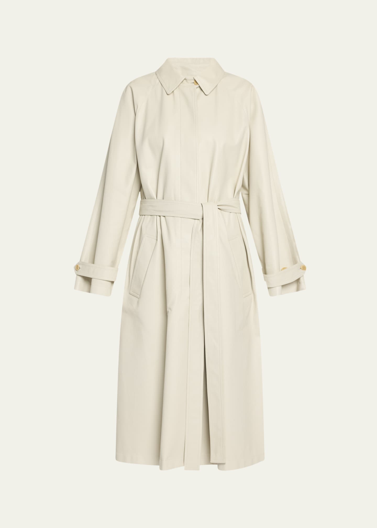 THE ROW Ryota Belted Leather Trench Coat Image 1 of 5