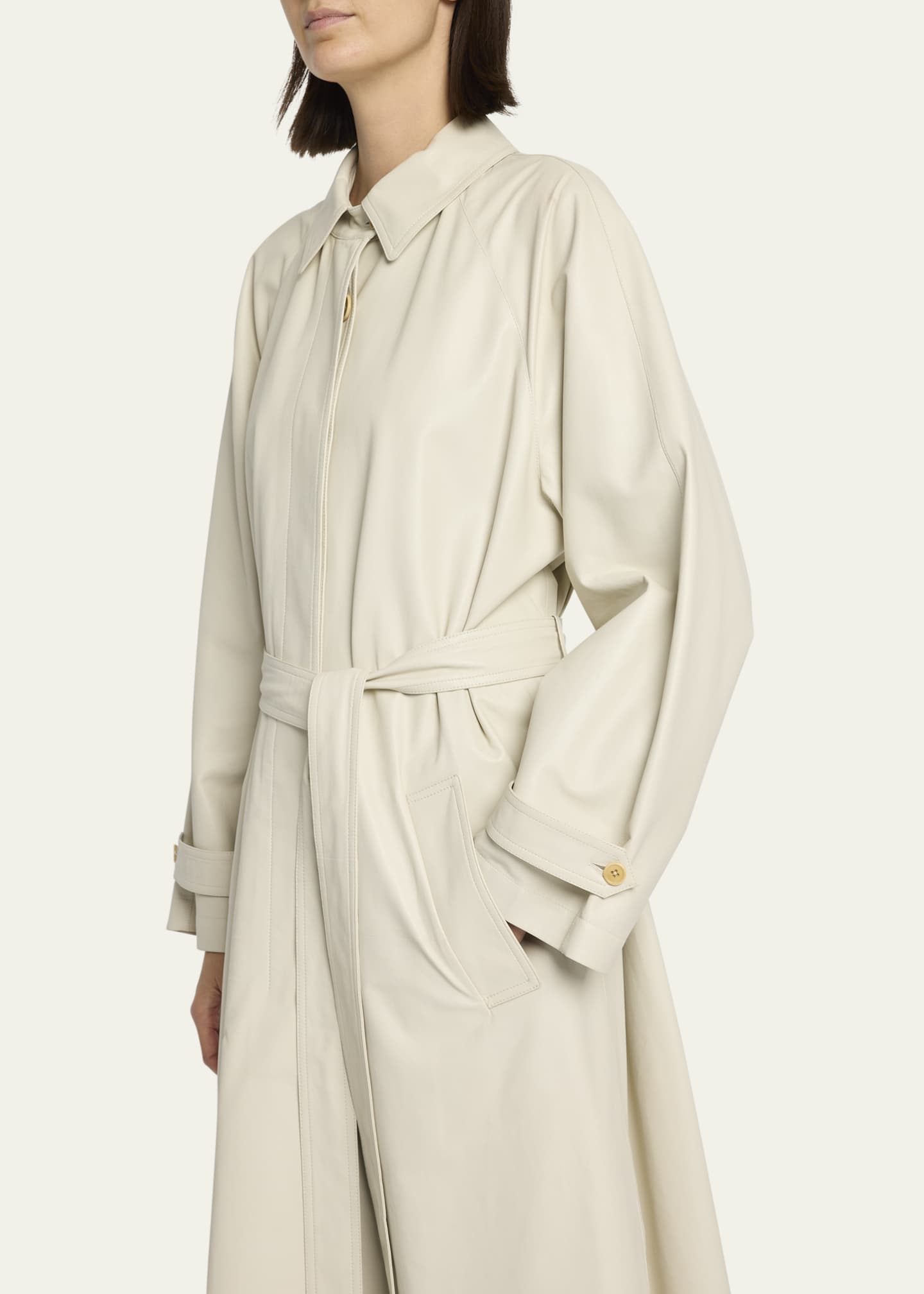 THE ROW Ryota Belted Leather Trench Coat Image 5 of 5