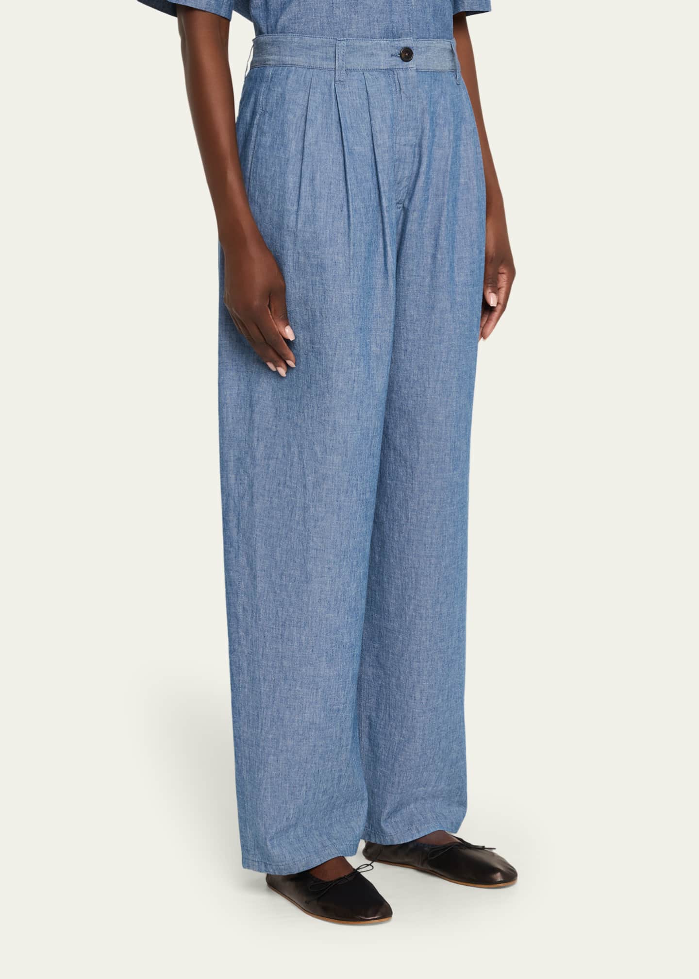 THE ROW Rufos Twill Wide-Leg Pants - Bergdorf Goodman