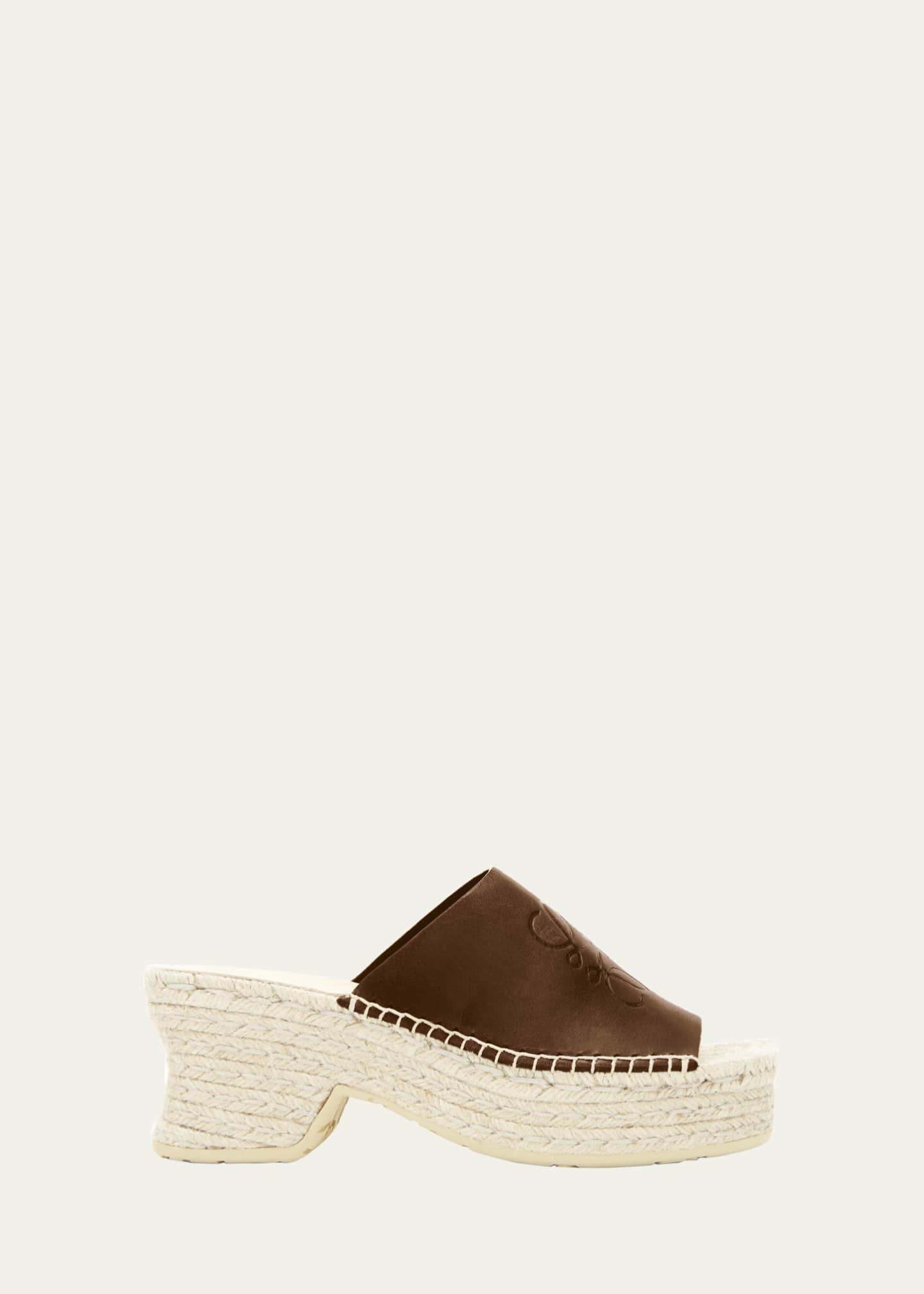 【関税&送料込】Loewe Petal Platform Sandals In Smooth Leath Loewe Petal Leather Espadrille Platform Sandals - Bergdorf