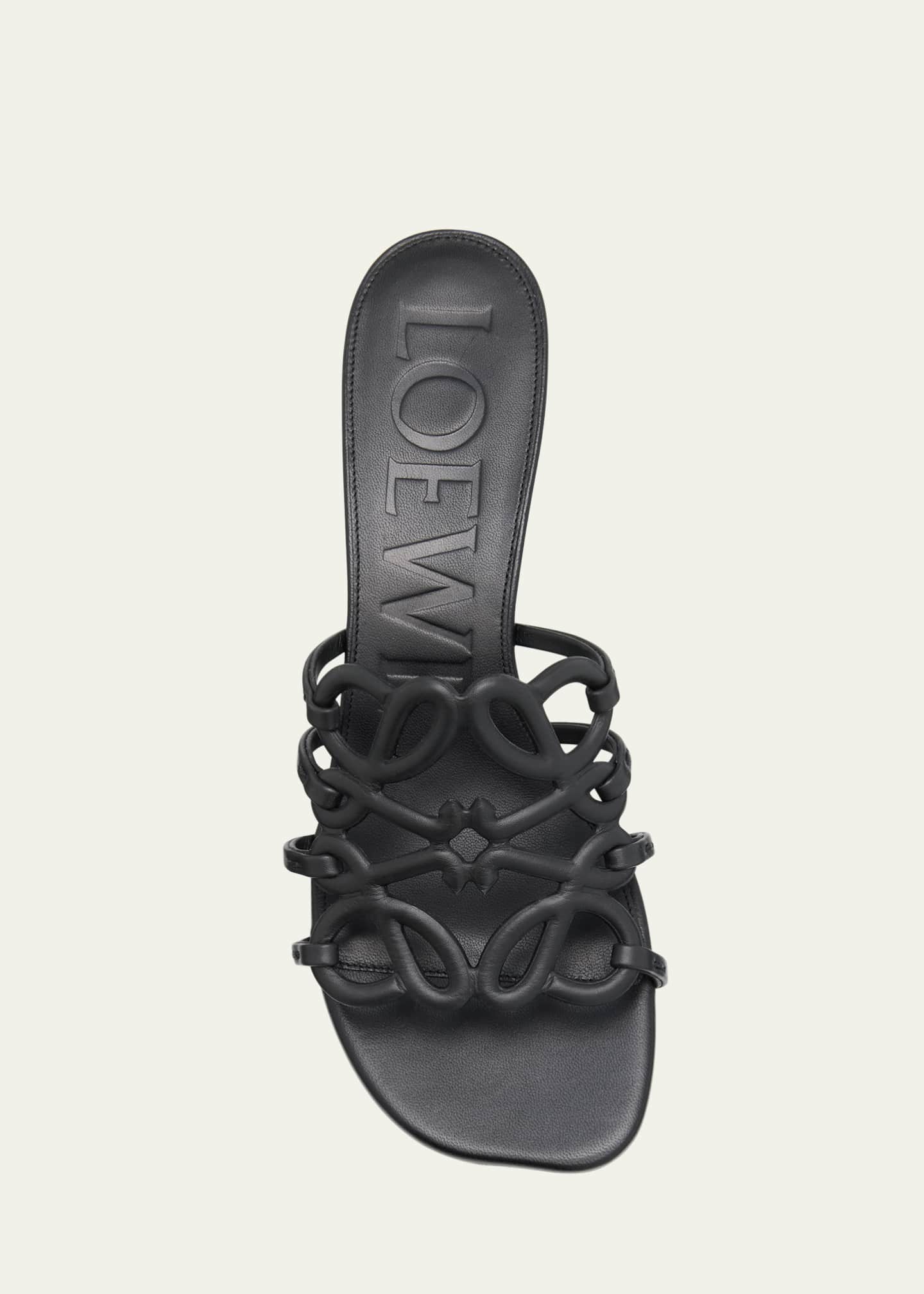 Loewe Petal Anagram Leather Caged Mule Sandals Image 6 of 6