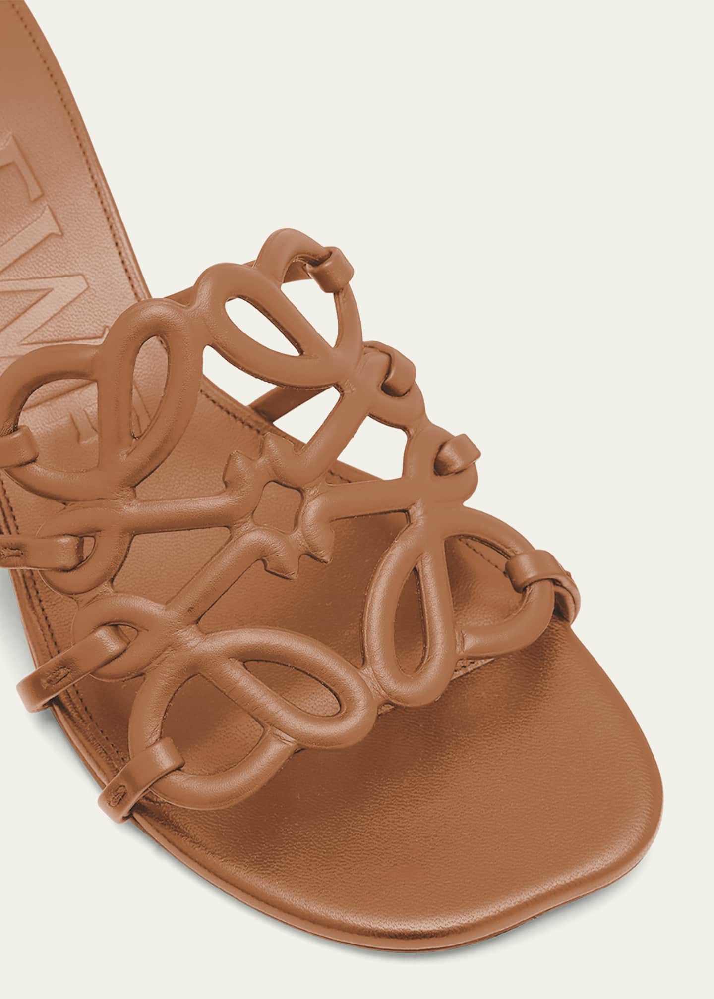 Loewe Petal Anagram Leather Caged Mule Sandals Image 5 of 6