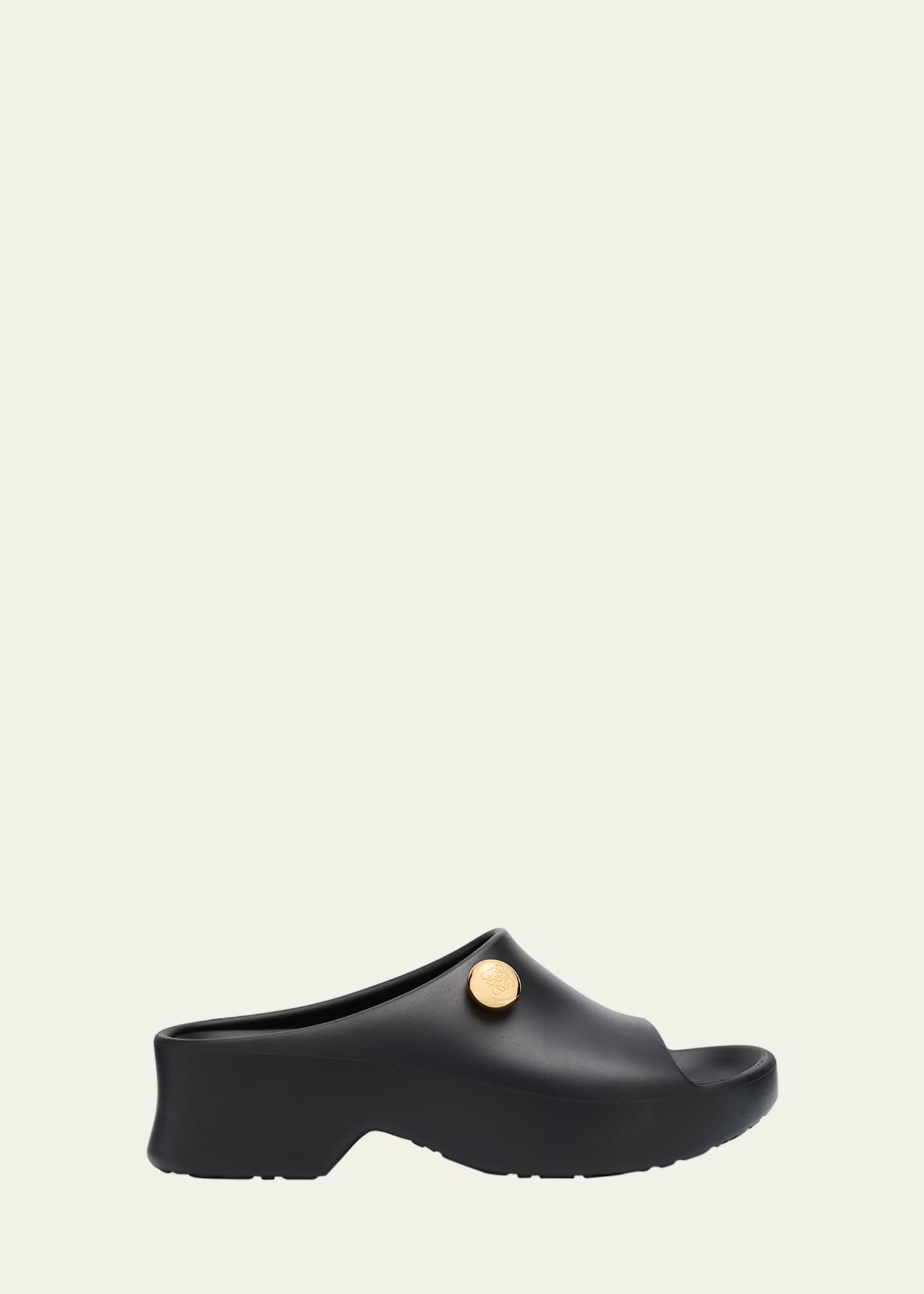 【送関込】LOEWE☆ロエベ Pebble Slide Sandals Pebble slide in soft calfskin Black - LOEWE