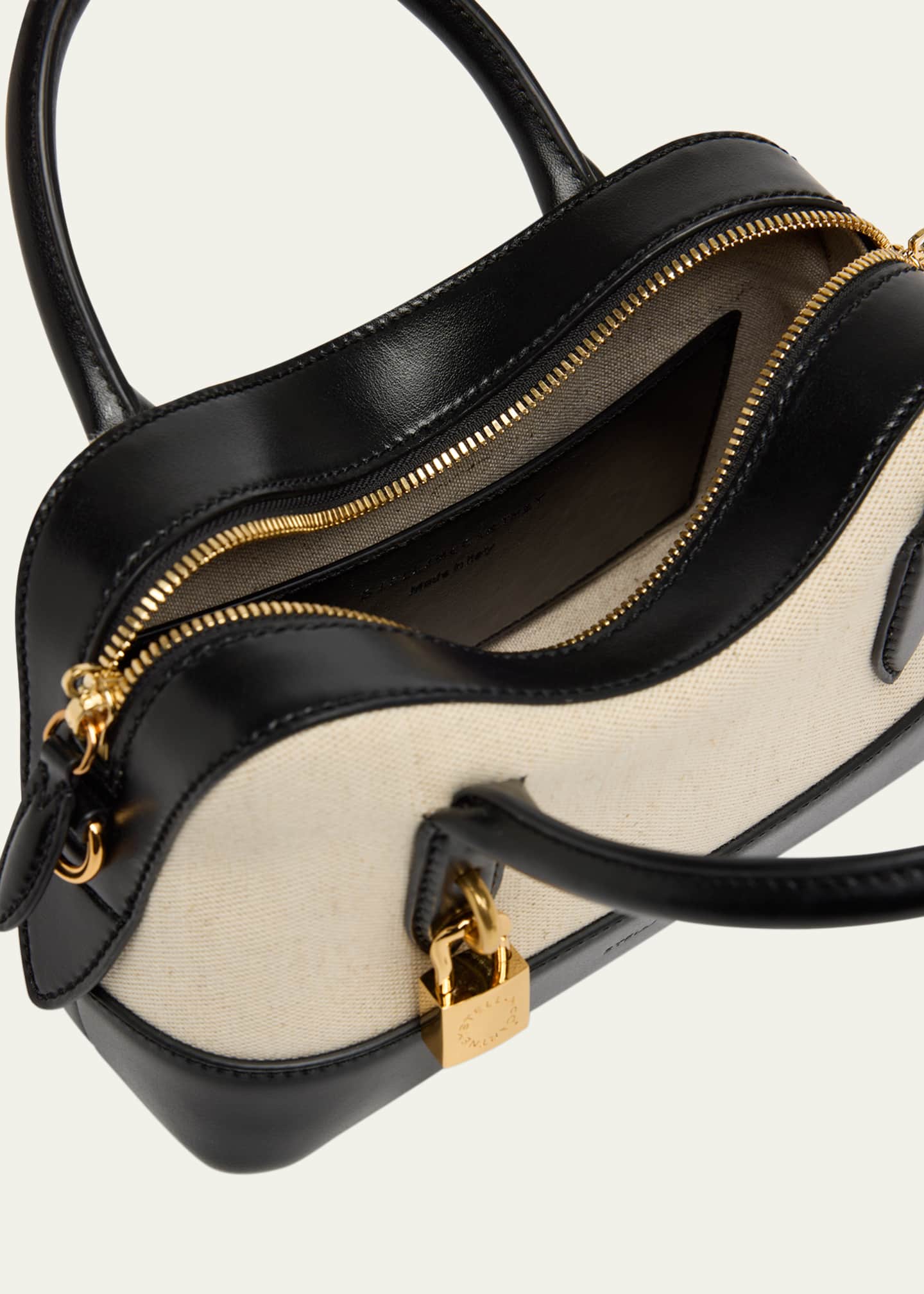Stella McCartney Stella Ryder Small Top Handle Cotton Canvas & Eco Alter Mat Shoulder Bag Image 4 of 6