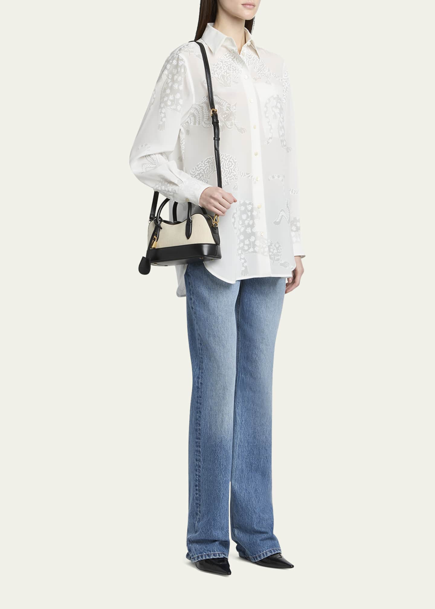 Stella McCartney Stella Ryder Small Top Handle Cotton Canvas & Eco Alter Mat Shoulder Bag Image 5 of 6