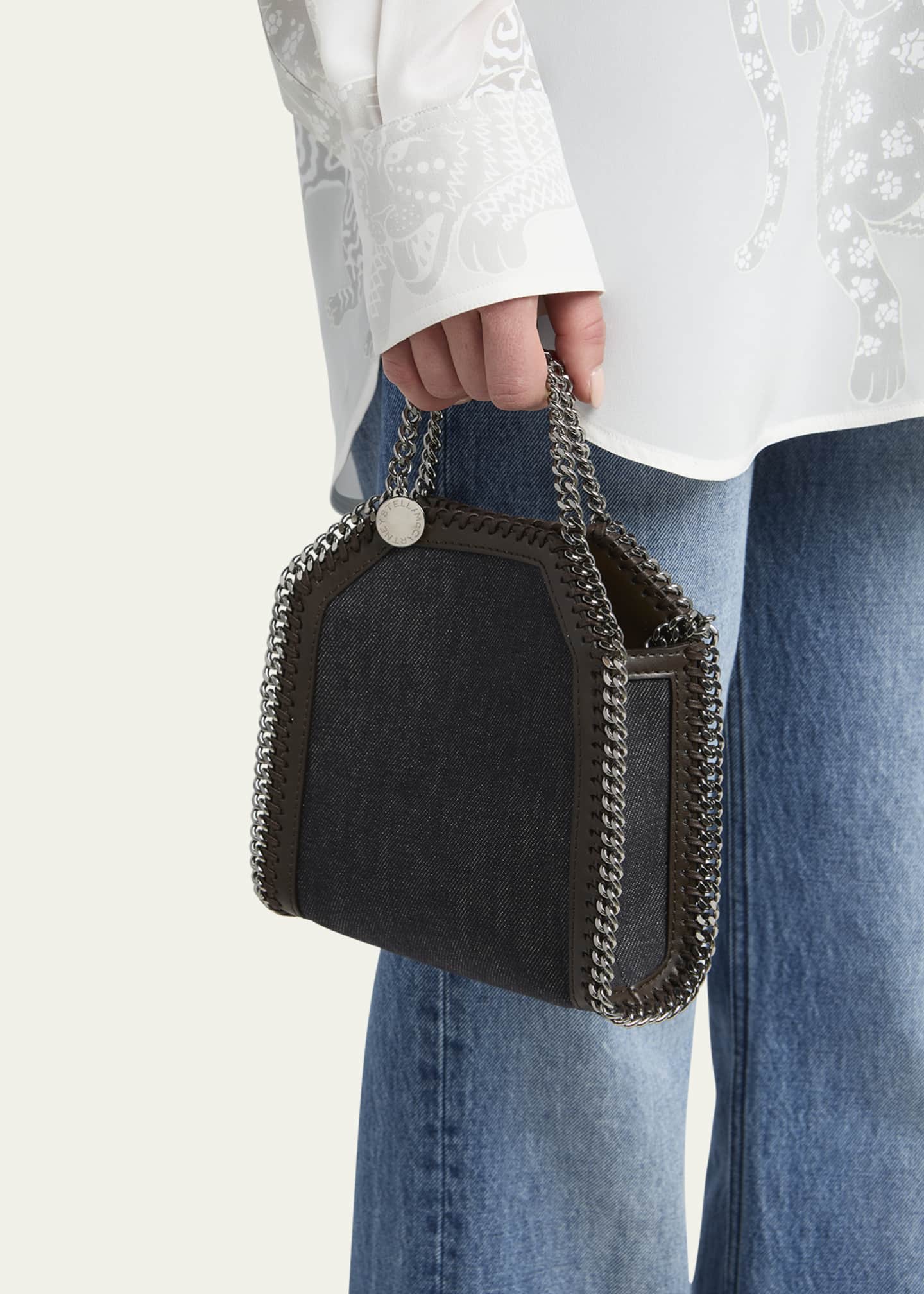 Stella McCartney Falabella Tiny Denim Wash and Alter Mat Crossbody