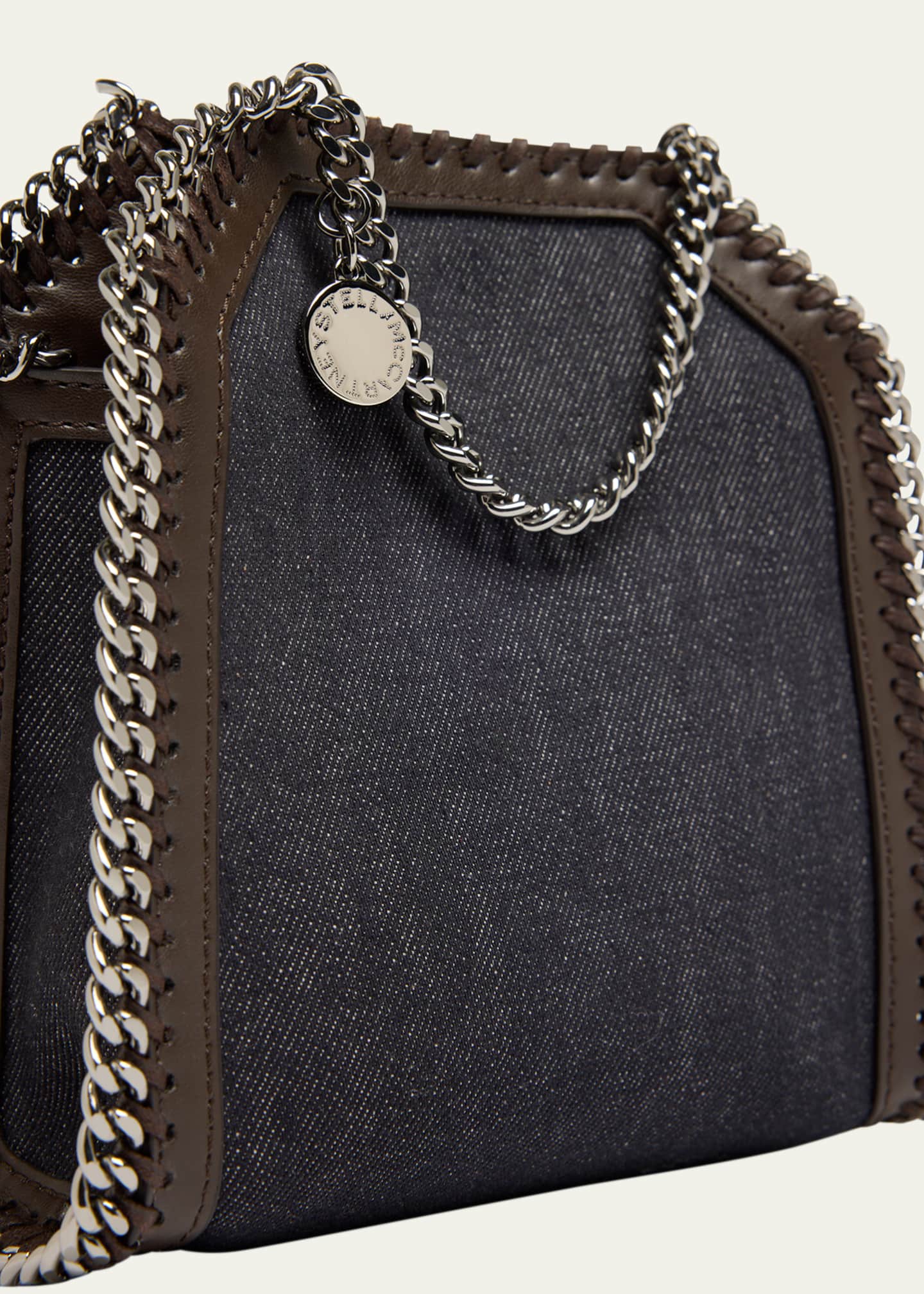 Stella McCartney Falabella Tiny Denim Wash and Alter Mat Crossbody