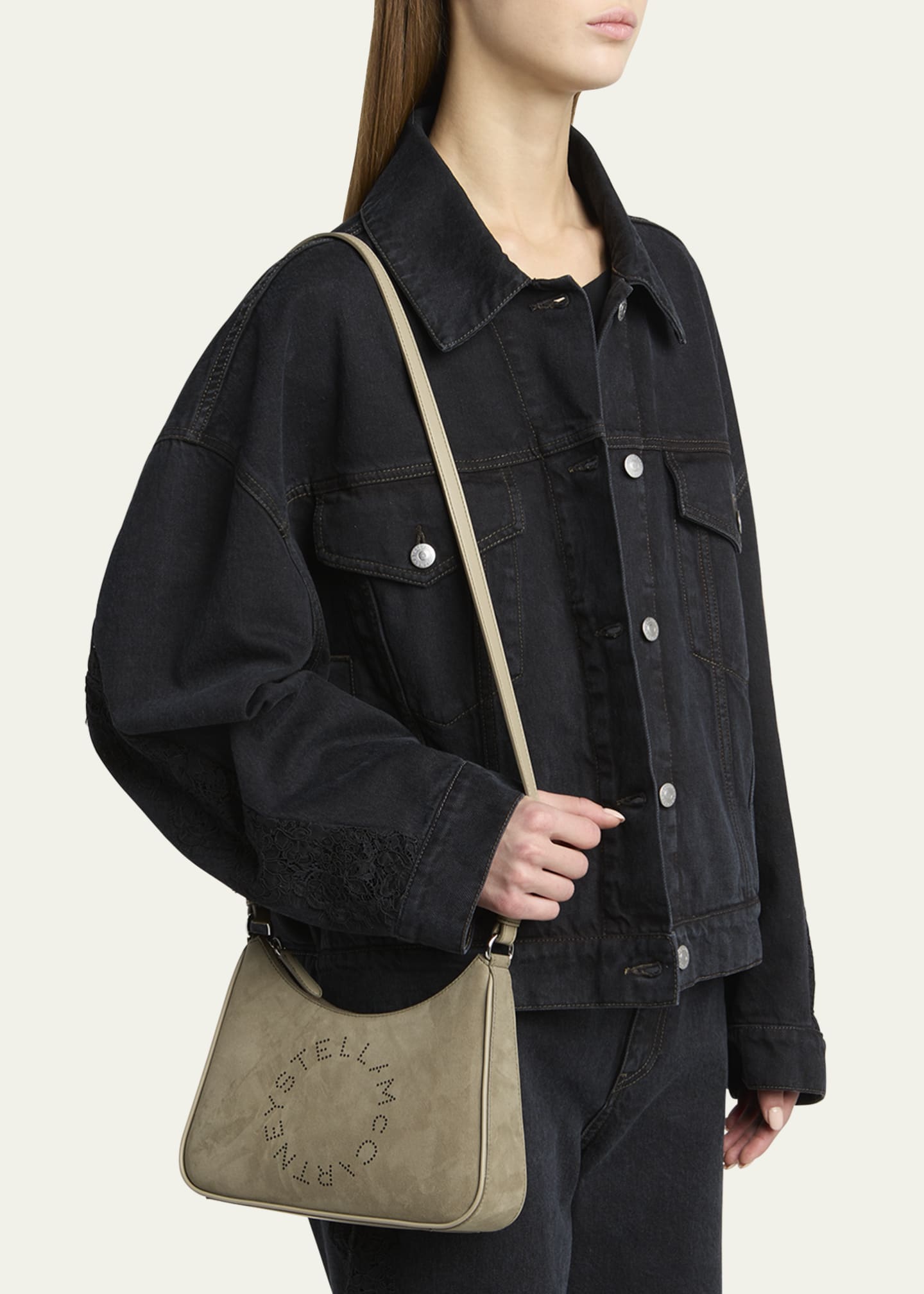 Stella McCartney Alter Suede Piped Hobo Bag Image 2 of 6