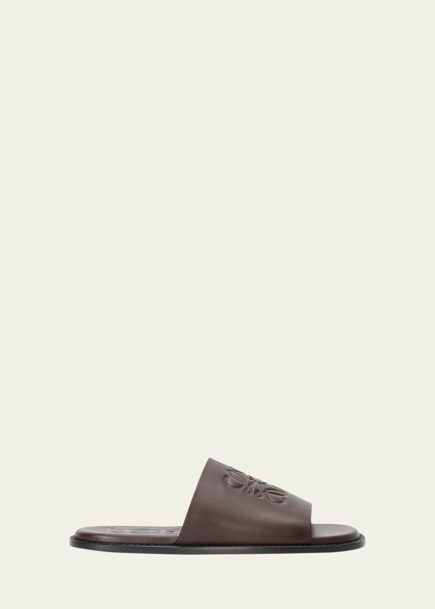 Loewe Men's Flex Anagram Soft Calfskin Slide Sandals Image 1 of 3