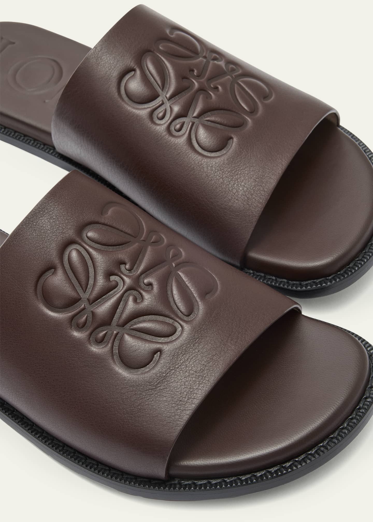 Loewe Men's Flex Anagram Soft Calfskin Slide Sandals Image 3 of 3