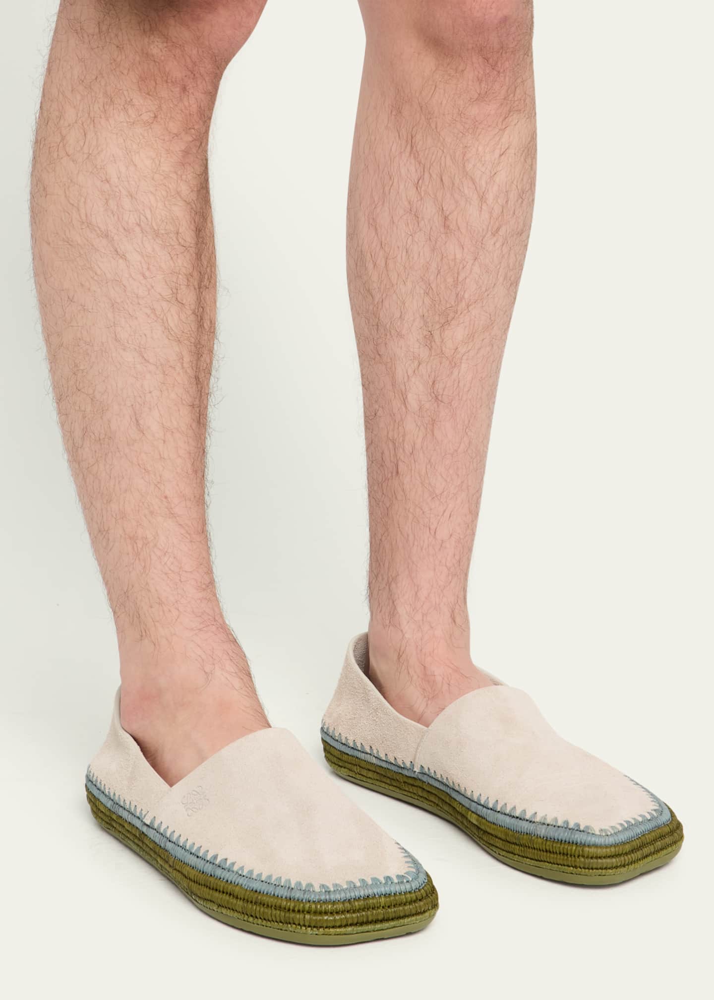 Loewe Men's Rio Suede and Raffia Espadrilles Image 2 of 6