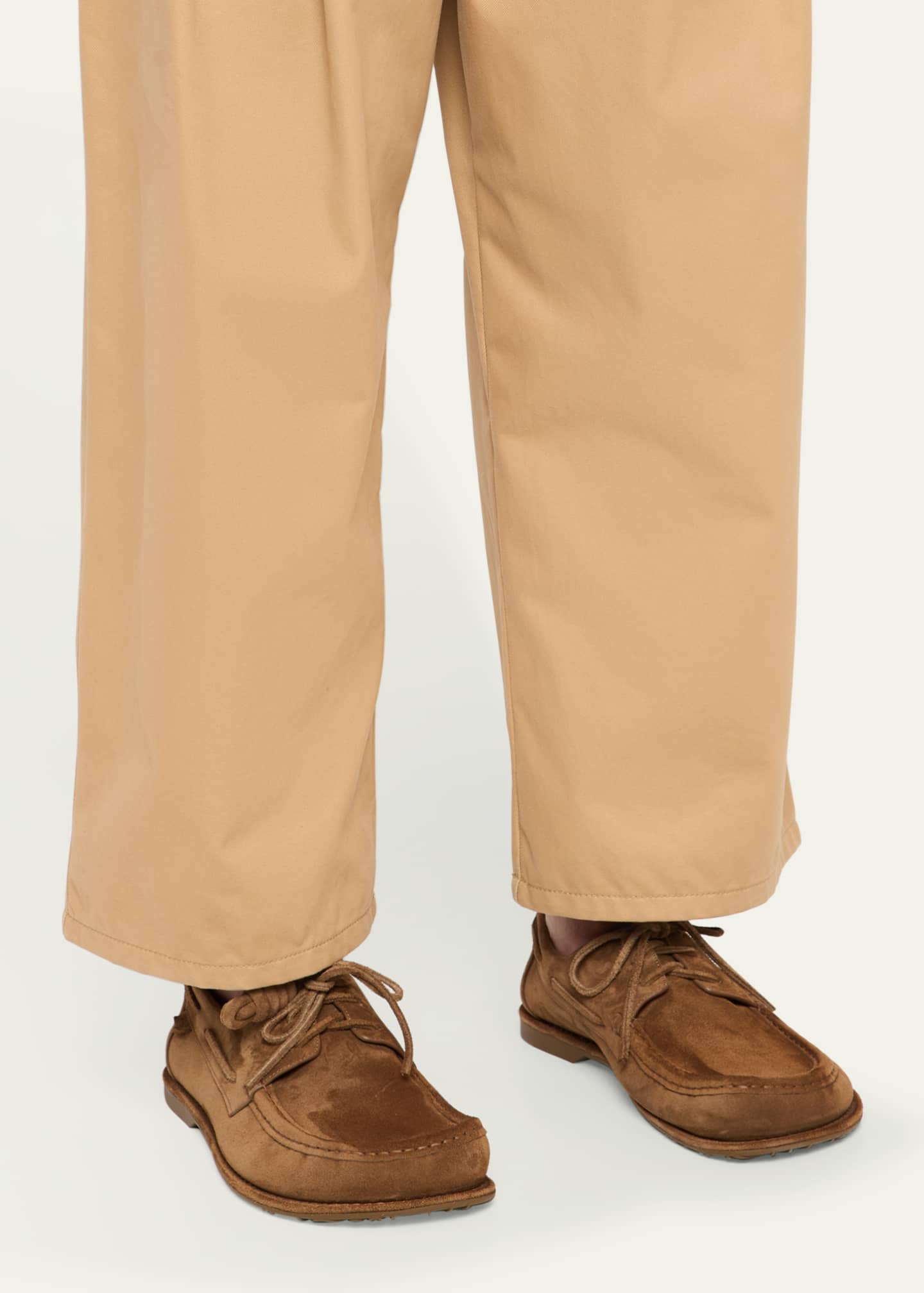 Loewe Men's Campo Suede Flamenco-Knot Boat Shoes Image 2 of 6