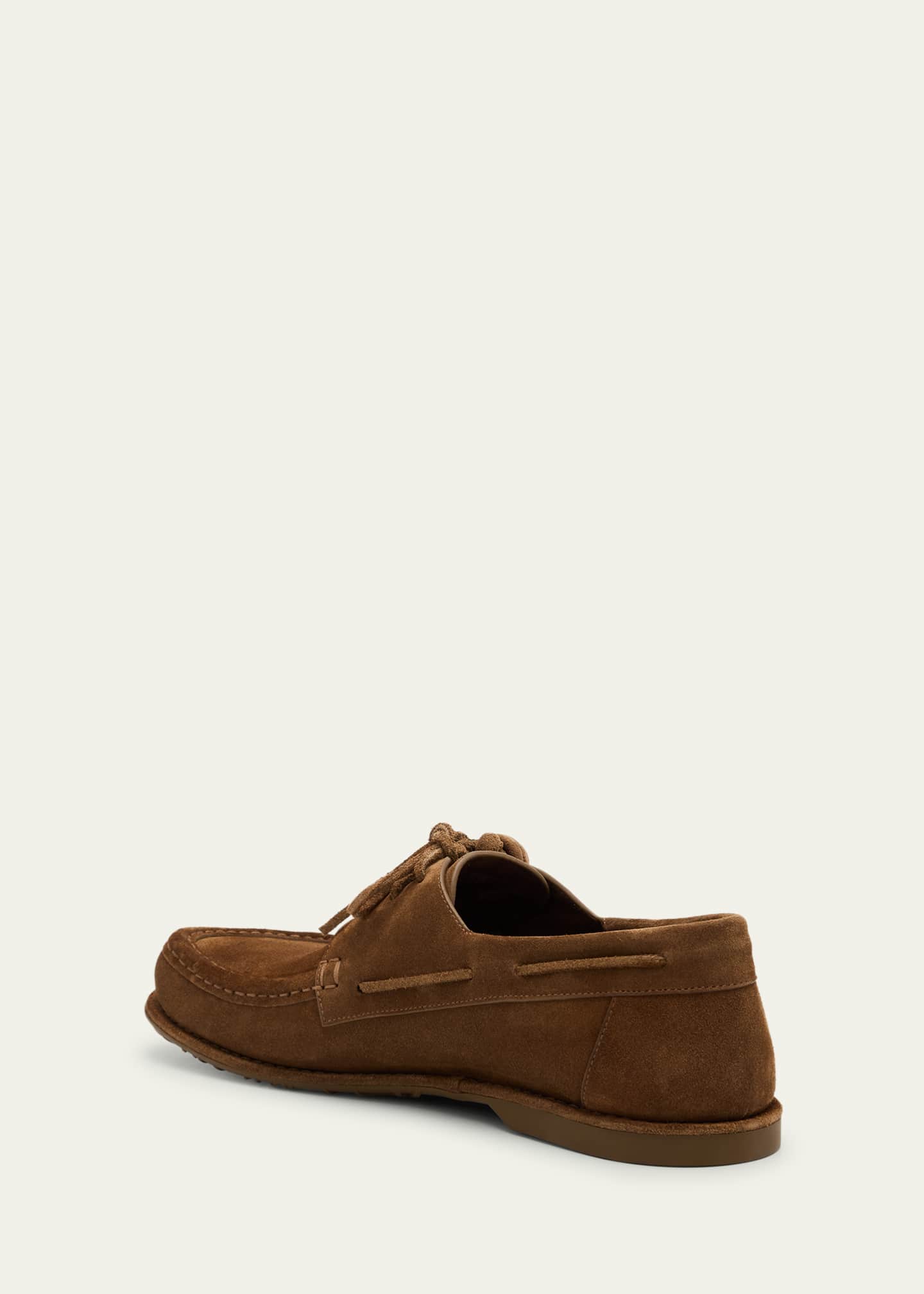 Loewe Men's Campo Suede Flamenco-Knot Boat Shoes Image 4 of 6