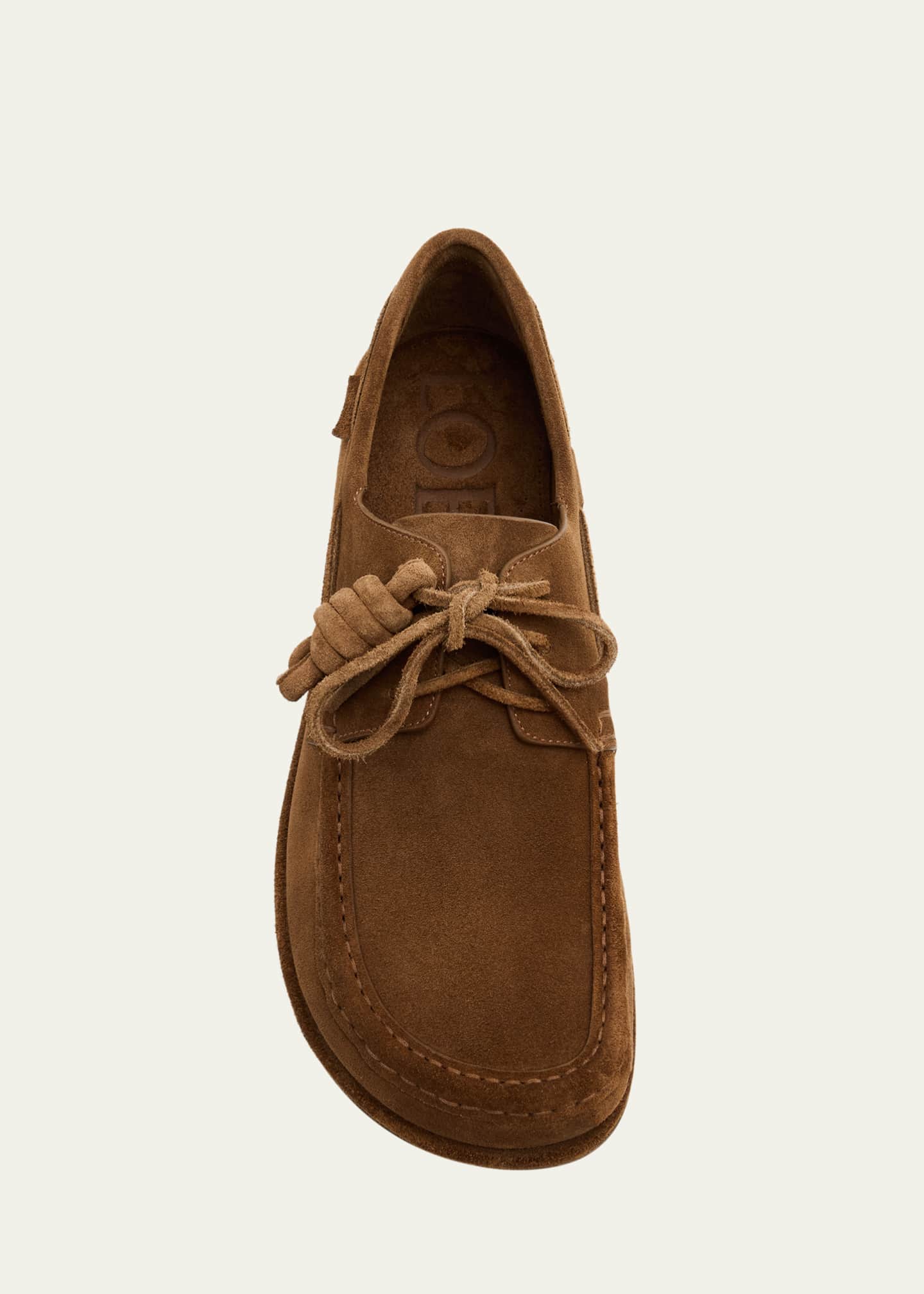 Loewe Men's Campo Suede Flamenco-Knot Boat Shoes Image 6 of 6
