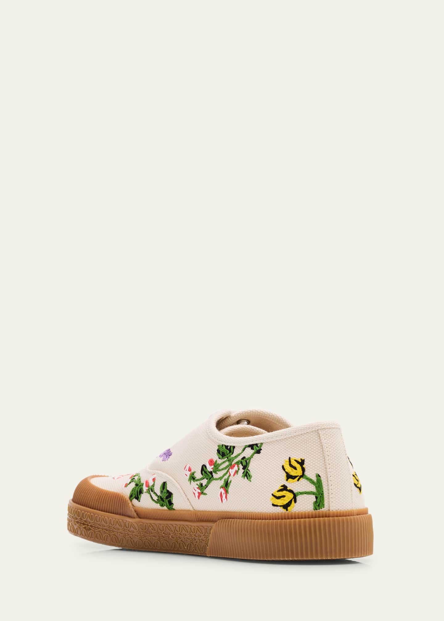 Loewe Men's Terra Embroidered Canvas Low-Top Sneakers