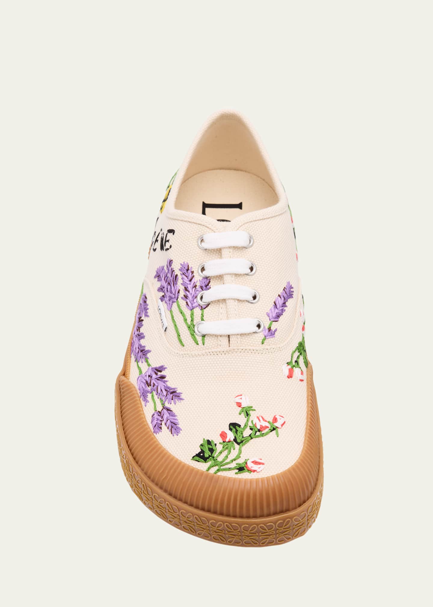 Loewe Men's Terra Embroidered Canvas Low-Top Sneakers