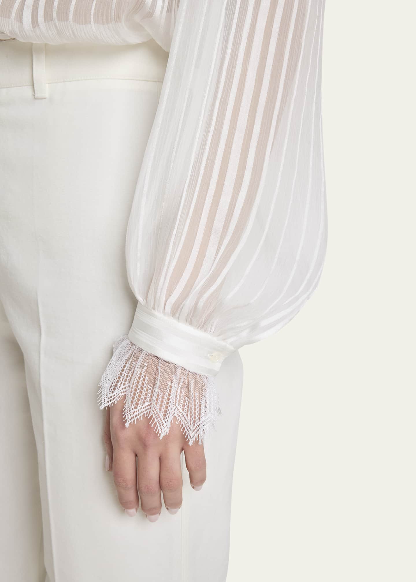 Tonal Striped Silk Blouse