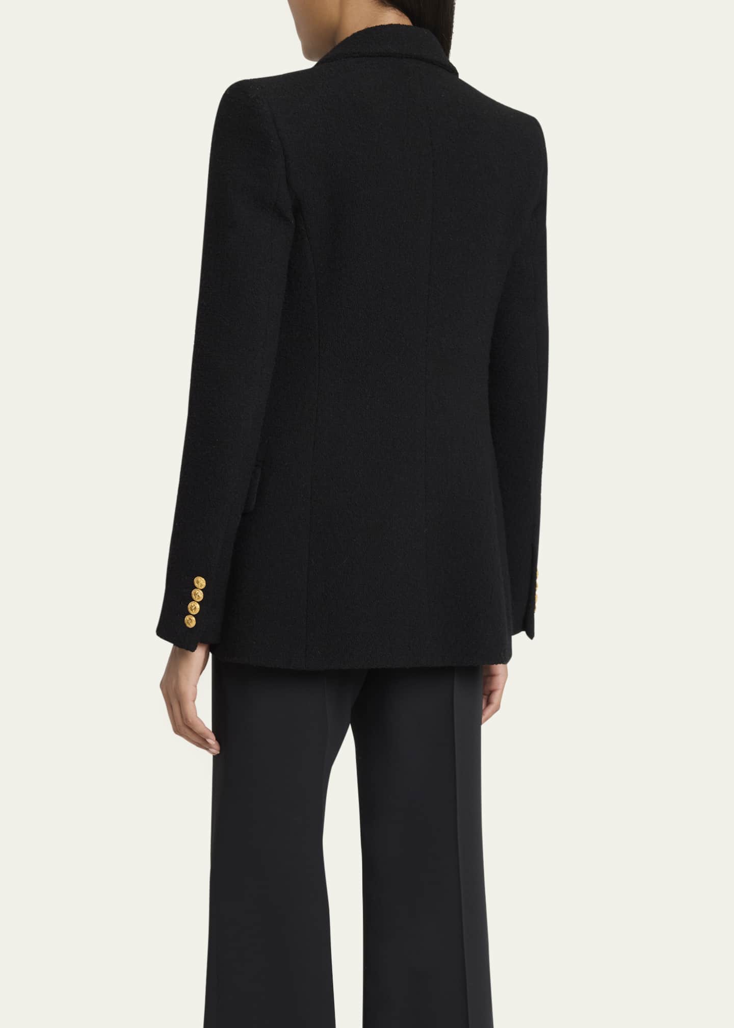 Chloe Cascade-Lapel Double-Breasted Boucle Jacket Image 3 of 5