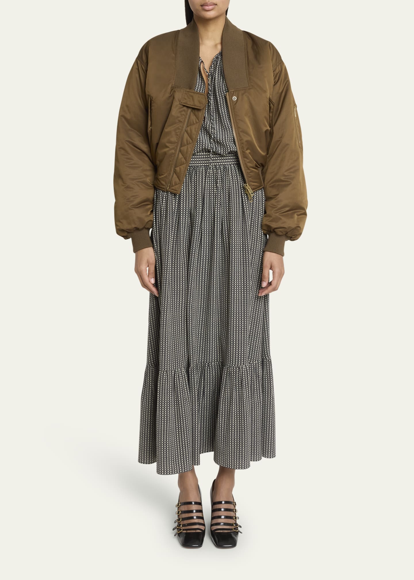 Chloe V-Neck Bomber Jacket Image 2 of 5
