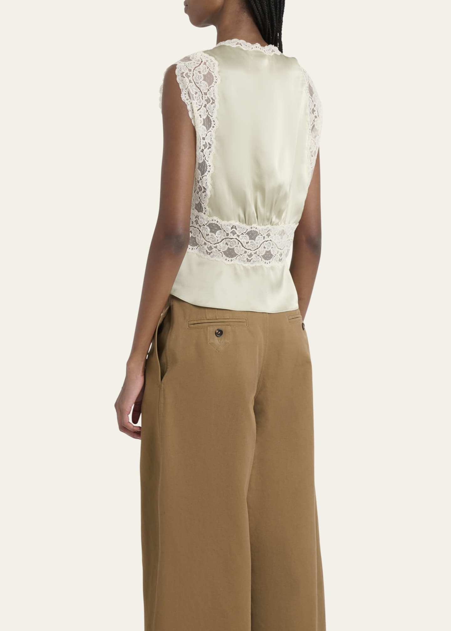 Chloe Lace Silk Sleeveless Top Image 3 of 5