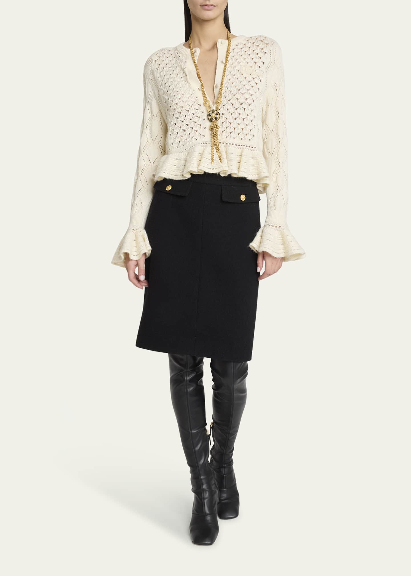 Chloe Tweed Pencil Skirt Image 2 of 5