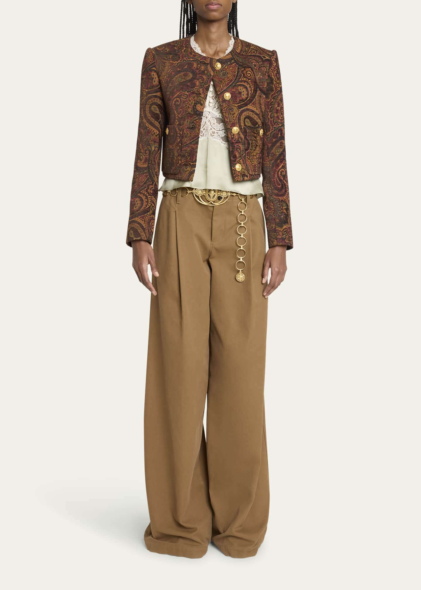 Chloe Paisley Velvet Single-Breasted Jacket Image 2 of 5