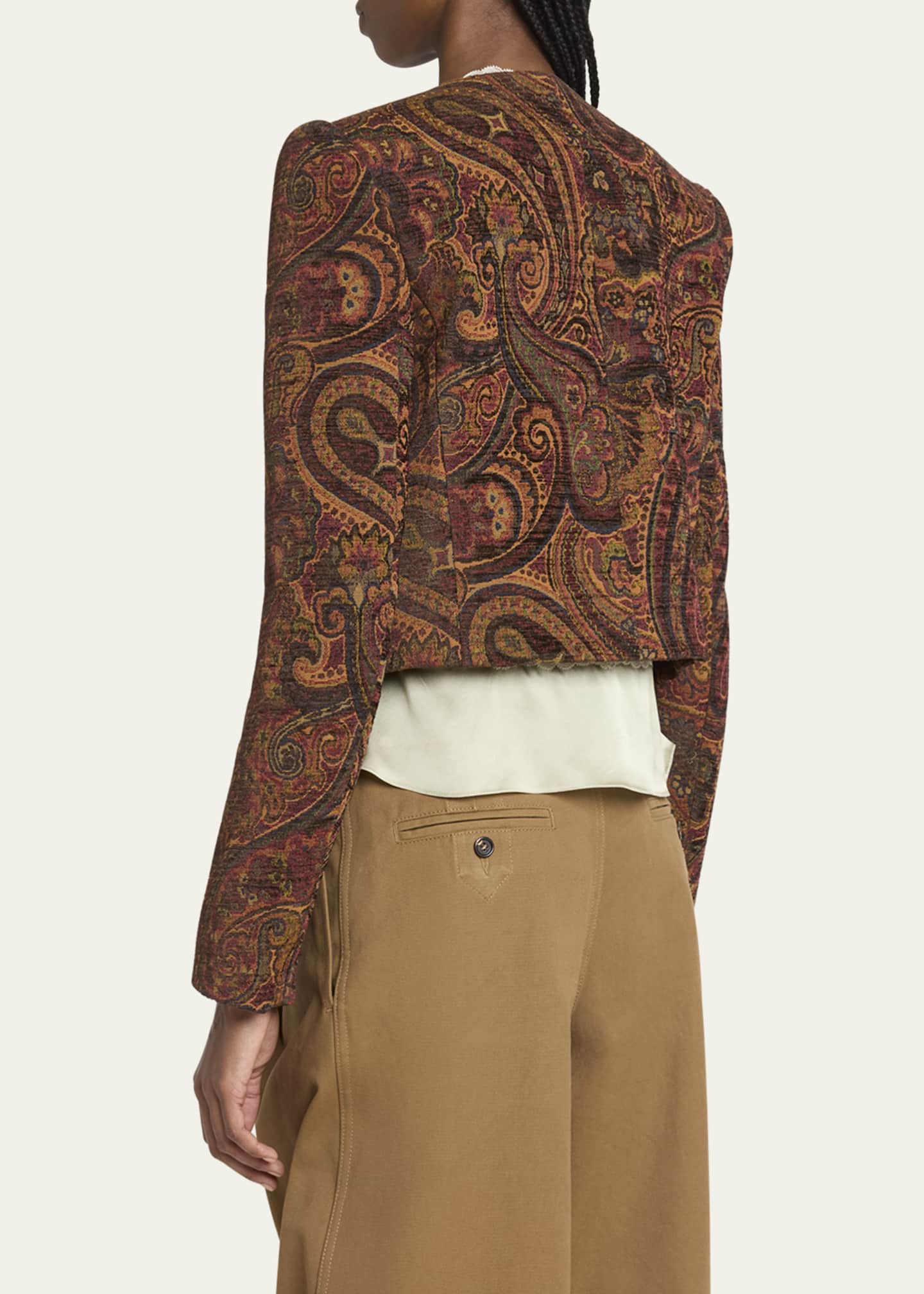 Chloe Paisley Velvet Single-Breasted Jacket Image 3 of 5