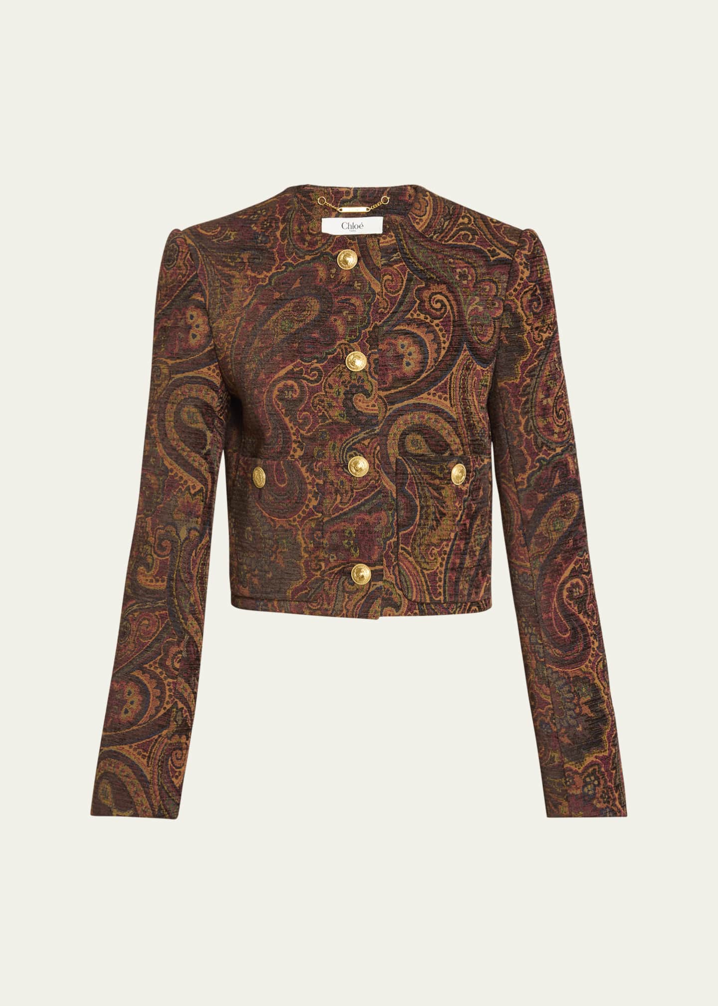 Chloe Paisley Velvet Single-Breasted Jacket Image 1 of 5