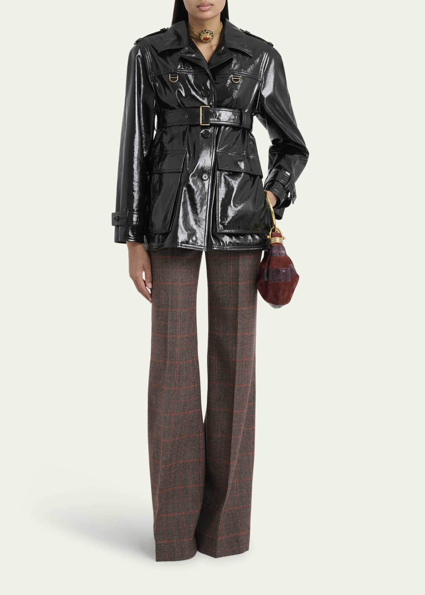Chloe Plaid Wide-Leg Pants Image 2 of 5