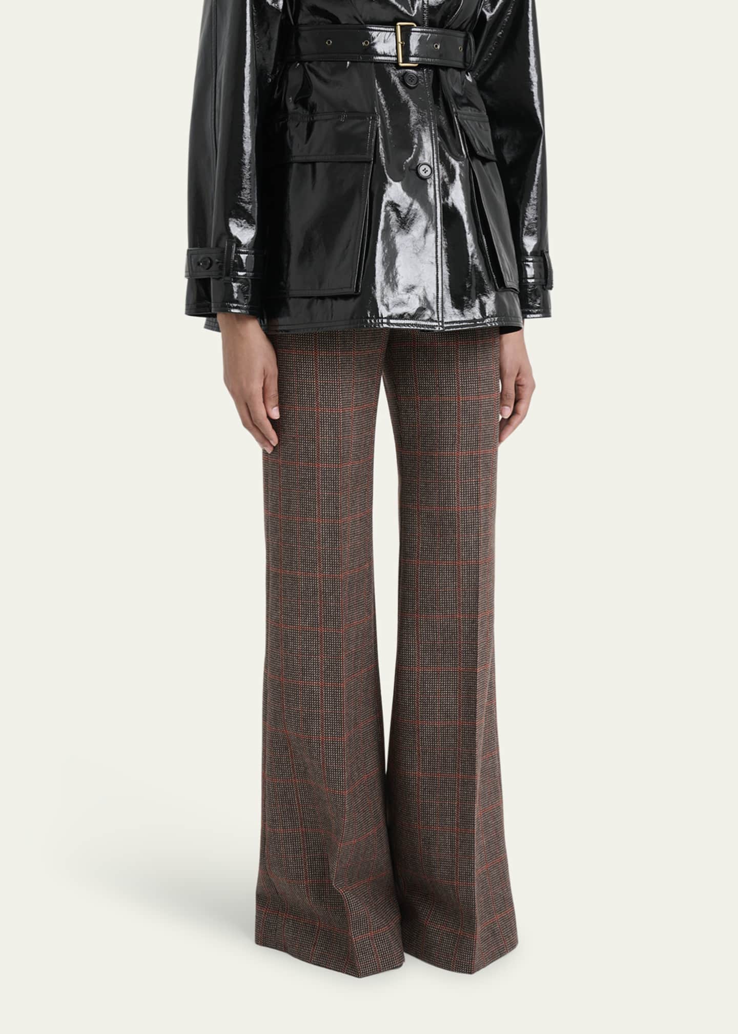 Chloe Plaid Wide-Leg Pants Image 4 of 5
