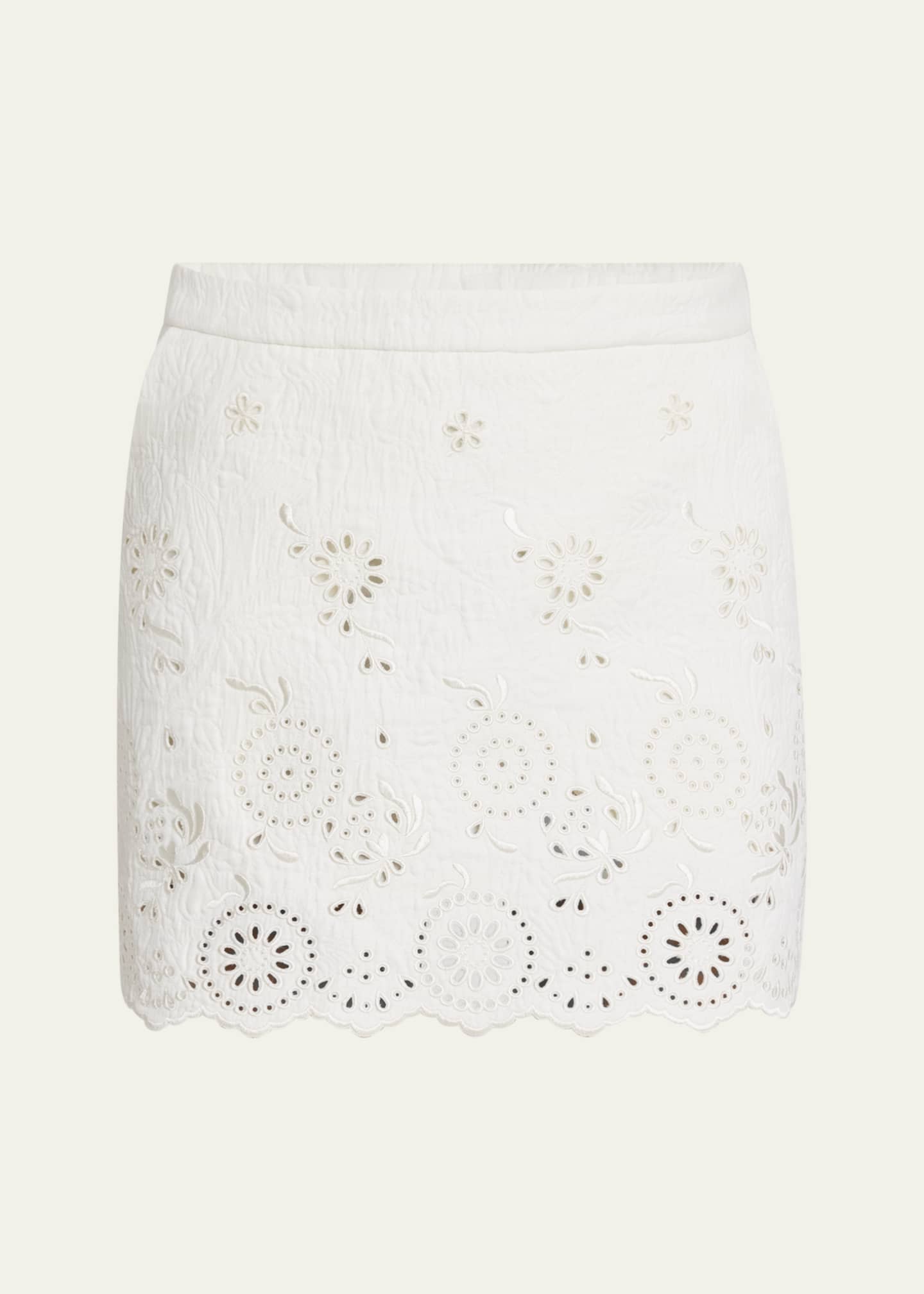 Chloe Embroidered Spongy Jacquard Mini Skirt Image 1 of 5