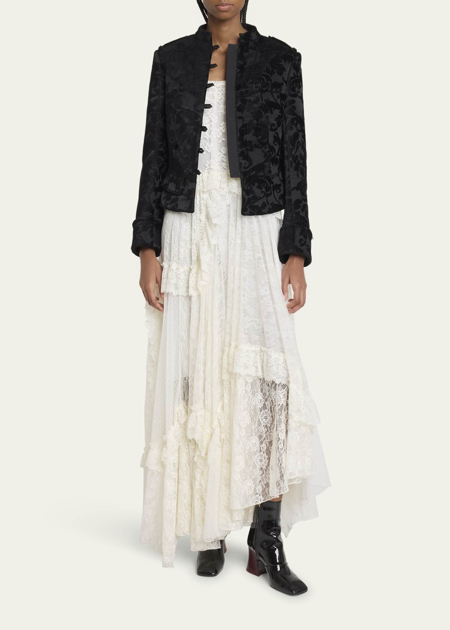 Chloe Jacquard Velvet Single-Breasted Jacket Image 2 of 5