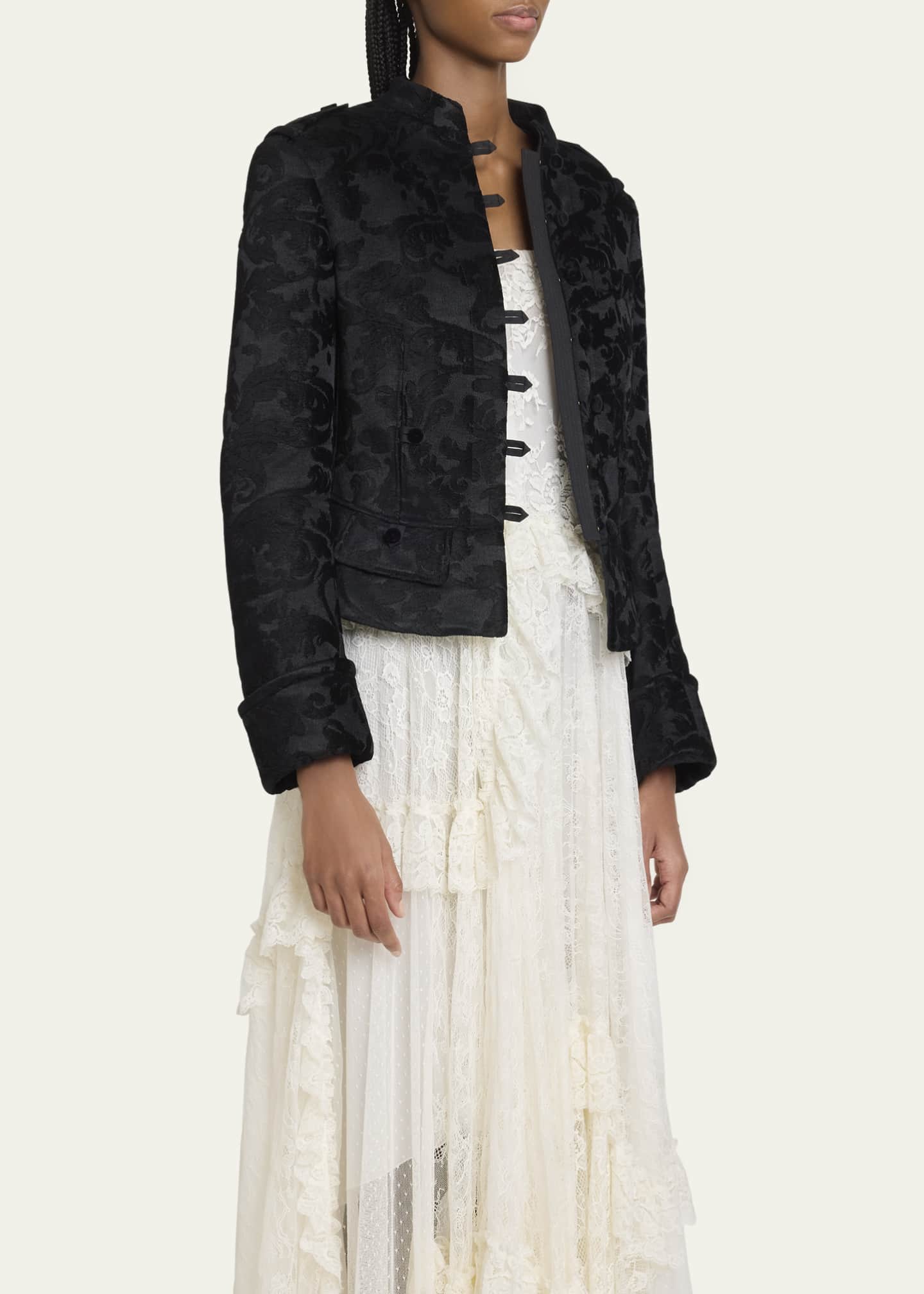 Chloe Jacquard Velvet Single-Breasted Jacket Image 4 of 5