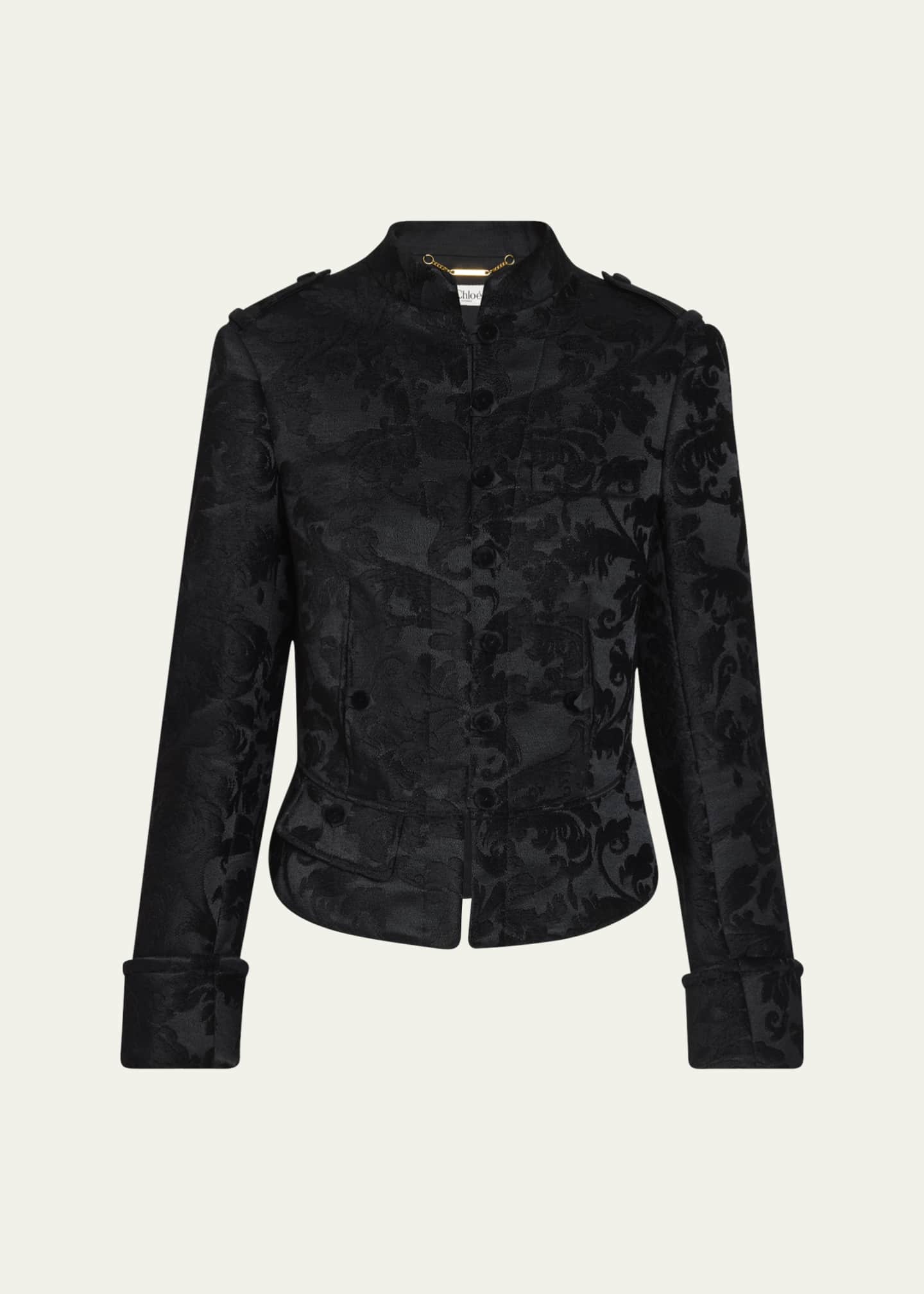 Chloe Jacquard Velvet Single-Breasted Jacket Image 1 of 5