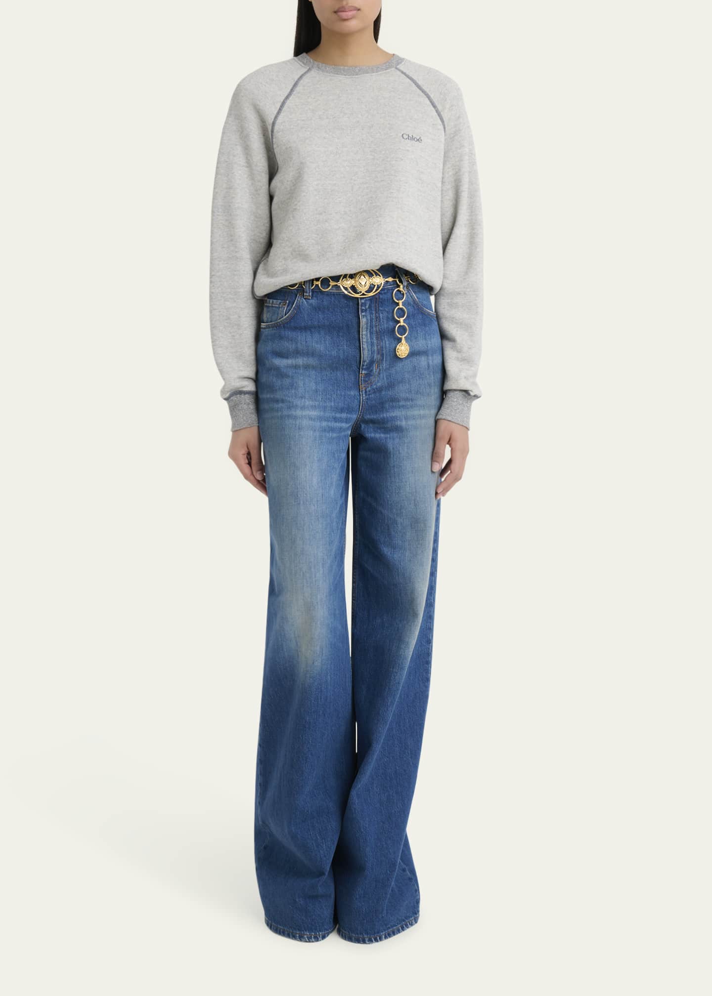 Chloe High-Rise Wide-Leg Palazzo Jeans Image 2 of 5