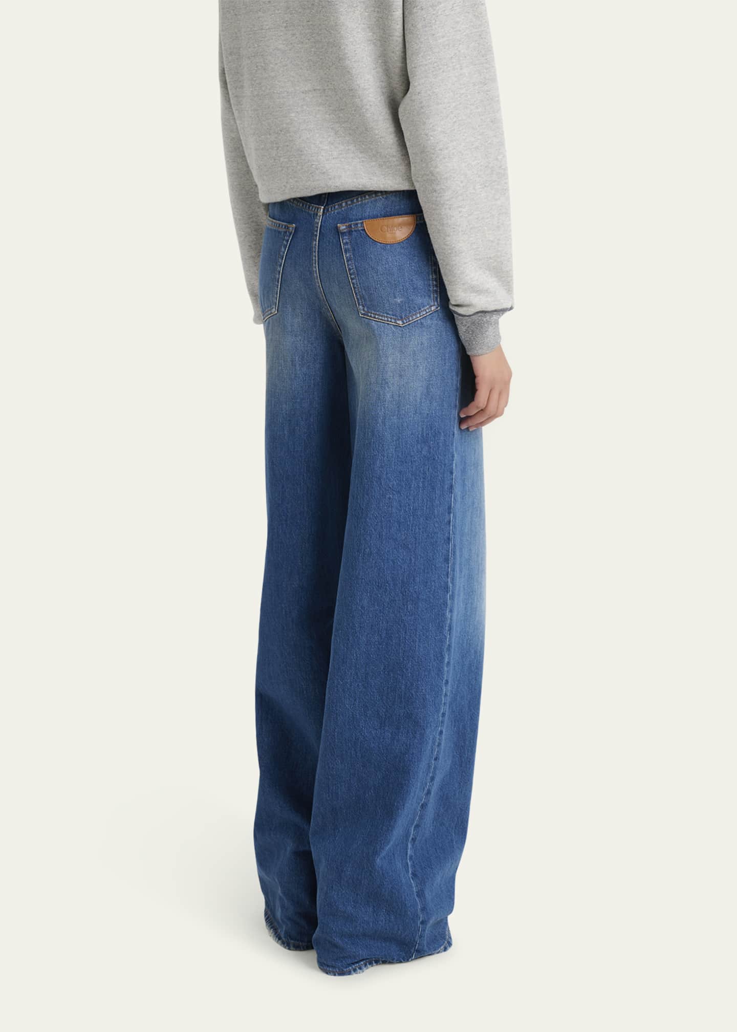 Chloe High-Rise Wide-Leg Palazzo Jeans Image 3 of 5