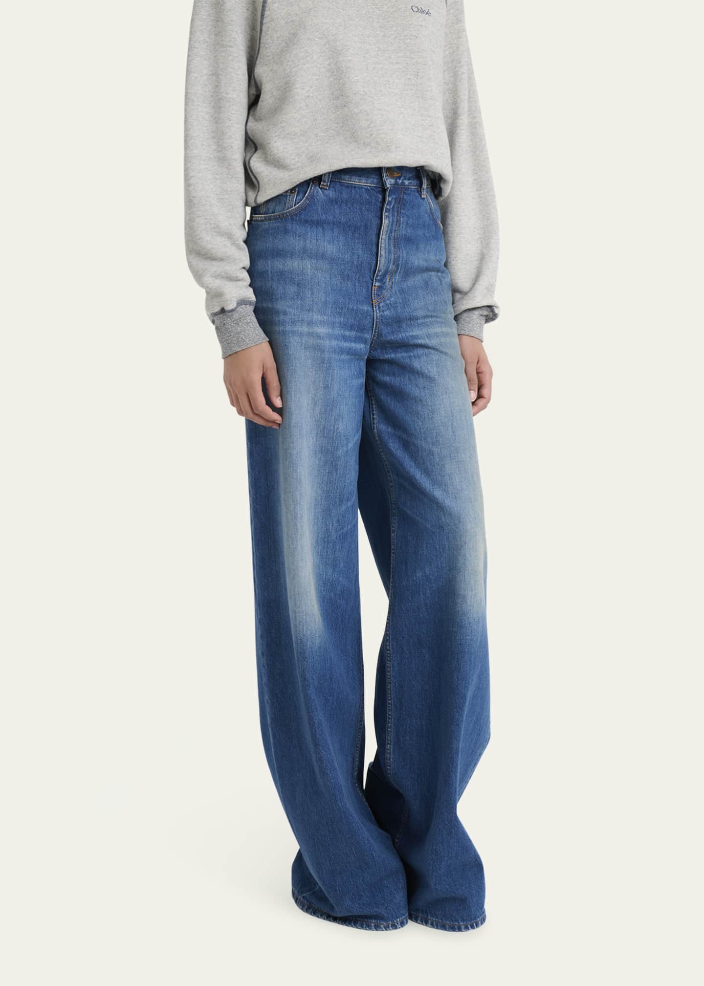 Chloe High-Rise Wide-Leg Palazzo Jeans Image 4 of 5