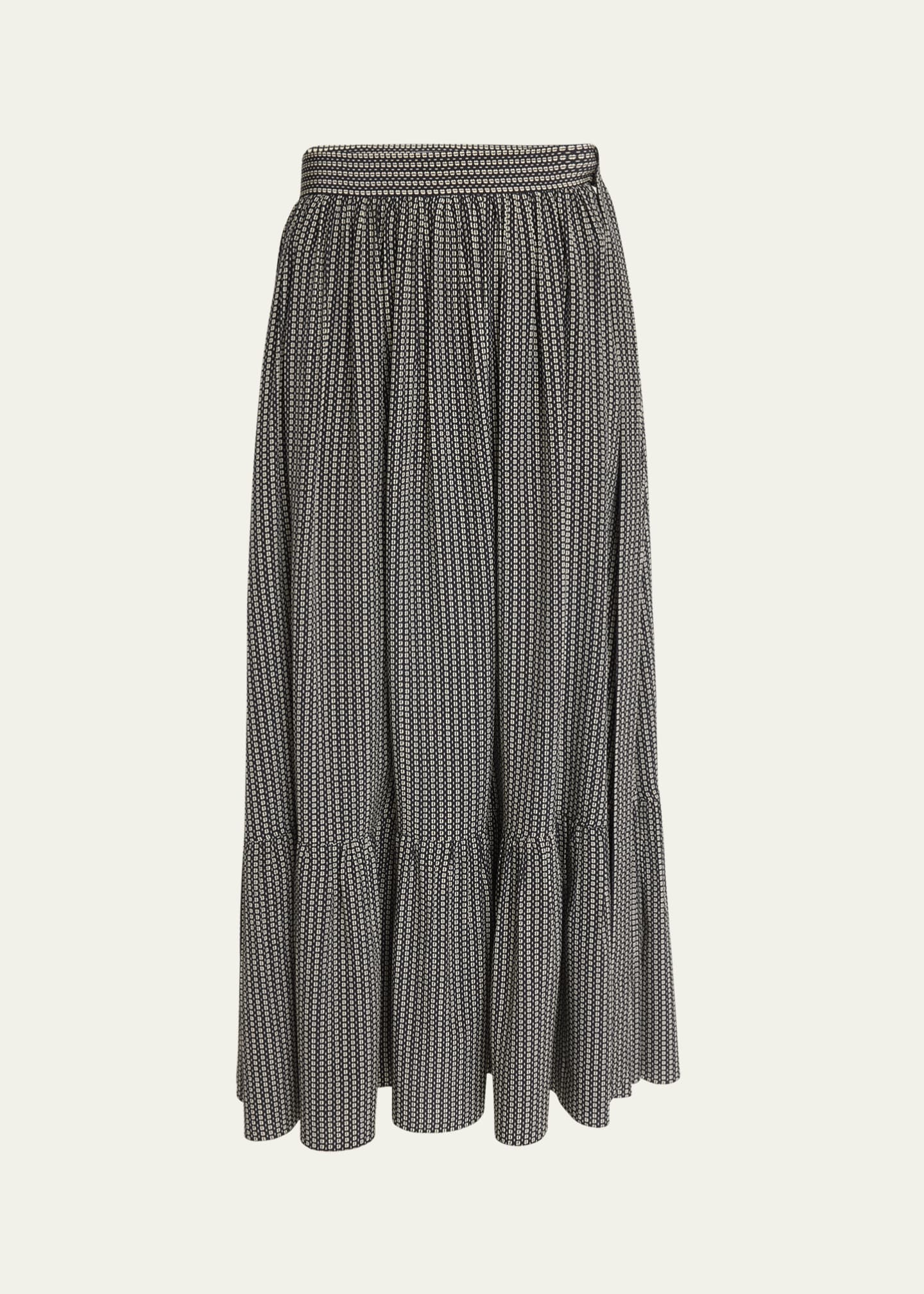 Chloe Micro Check Silk Maxi Skirt Image 1 of 5