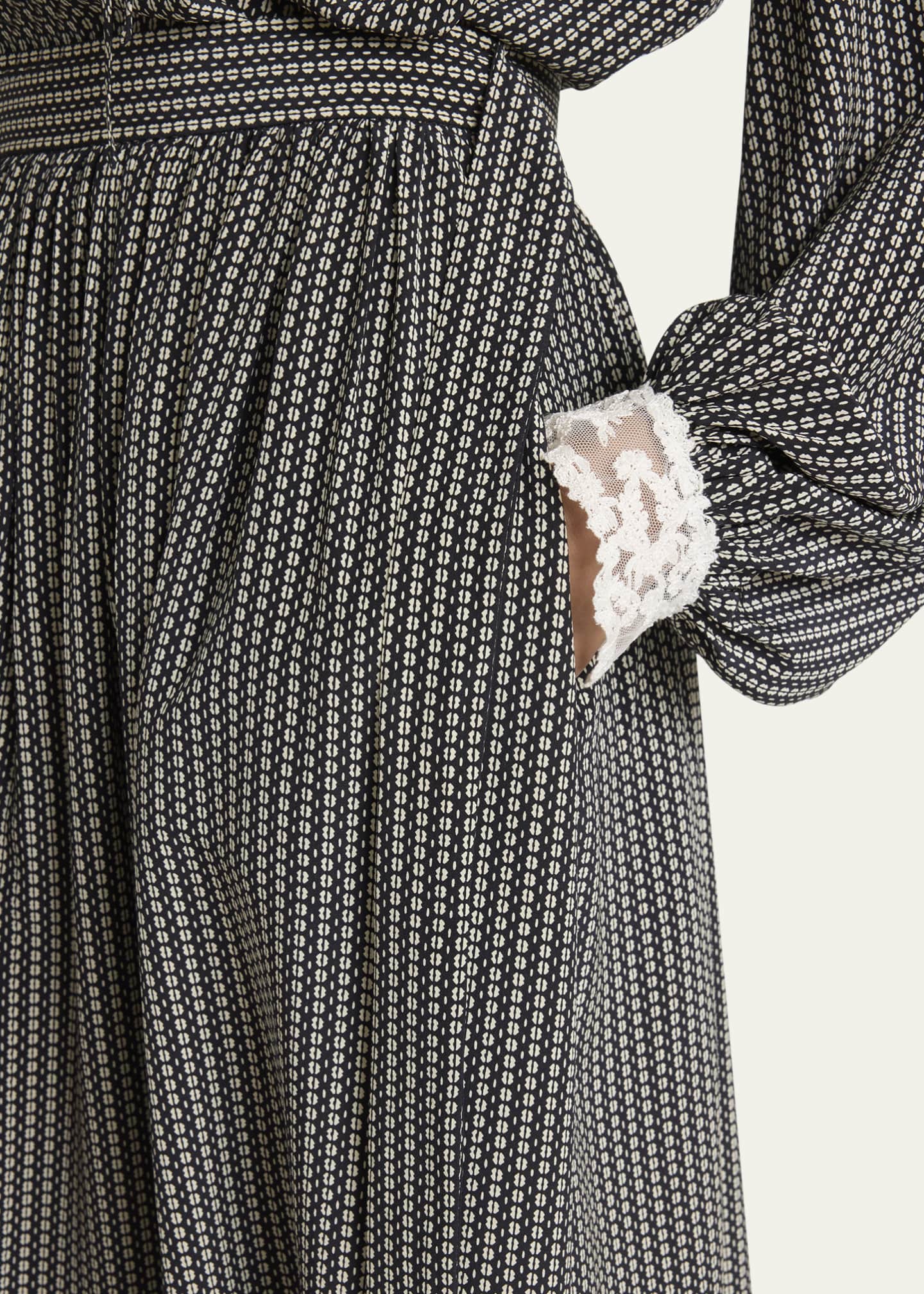 Chloe Micro Check Silk Maxi Skirt Image 5 of 5